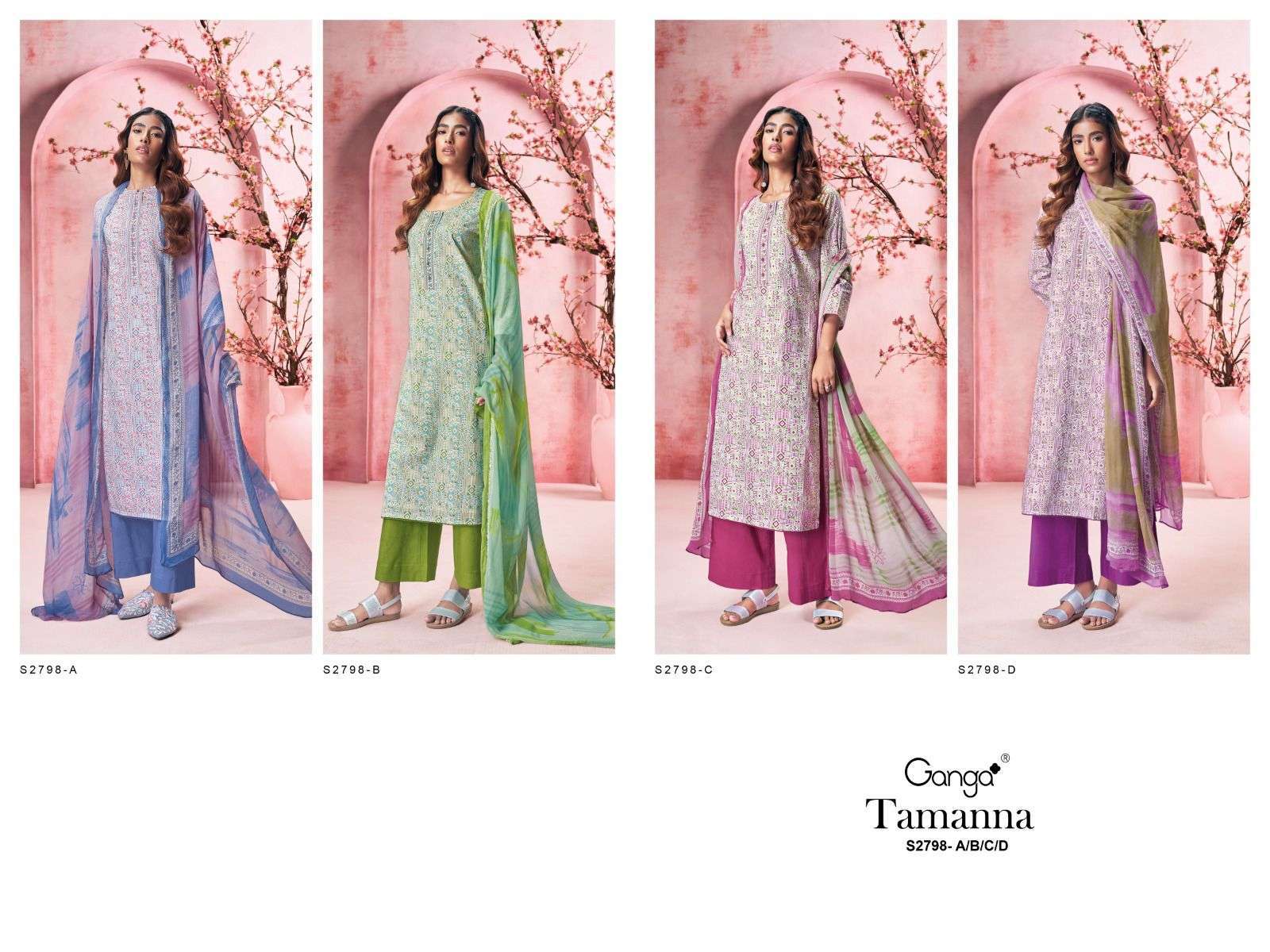 GANGA FASHION TAMANNA 2798 COTTON SALWER KAMEEZ GANGA BRAND CATALOG WHOLESALER IN SURAT 2024