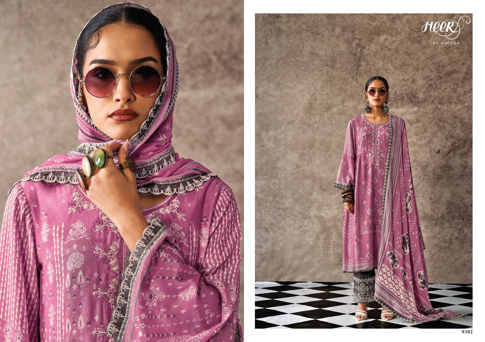 KIMORA HEER MEHBOOBA MUSLIN LADIES SUIT CATALOGUE WHOLESALER IN SURAT 2024