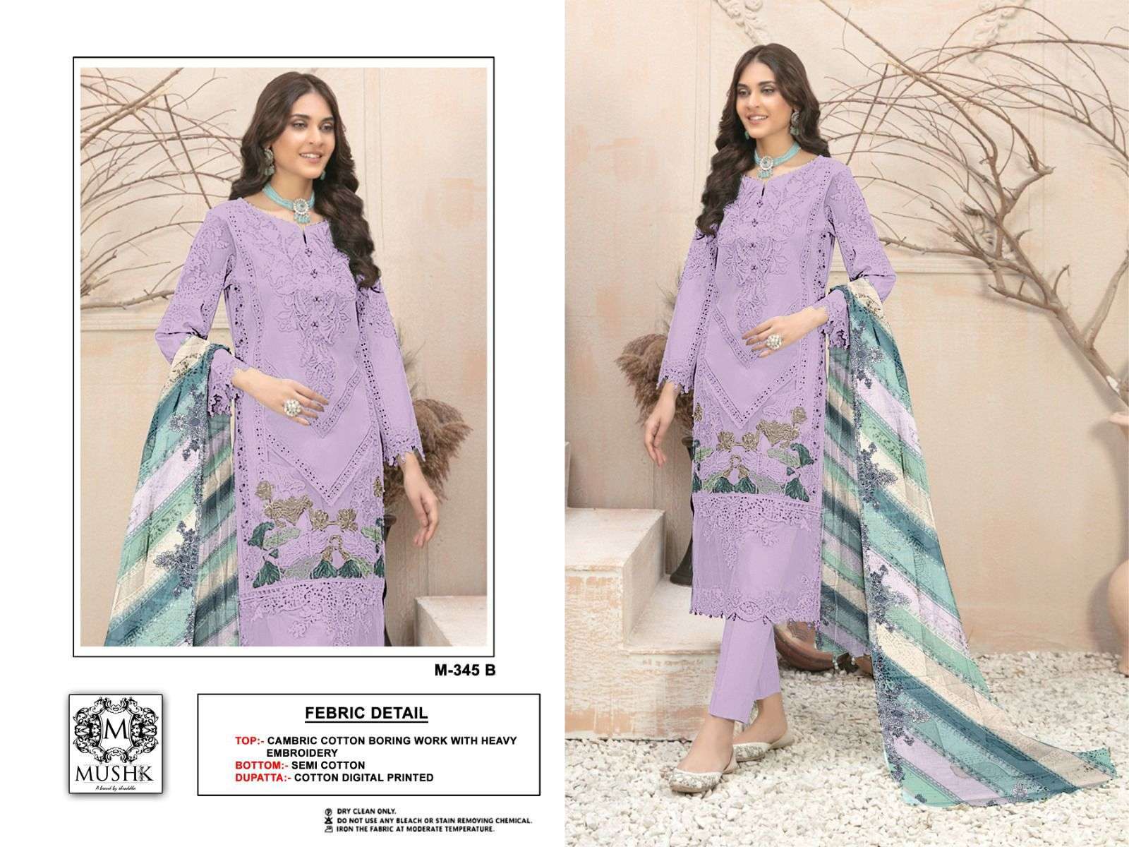 MUSHQ M 345 COLORS HEAVY EMBROIDERY COTTON LADIES SUIT SUPPLIER 