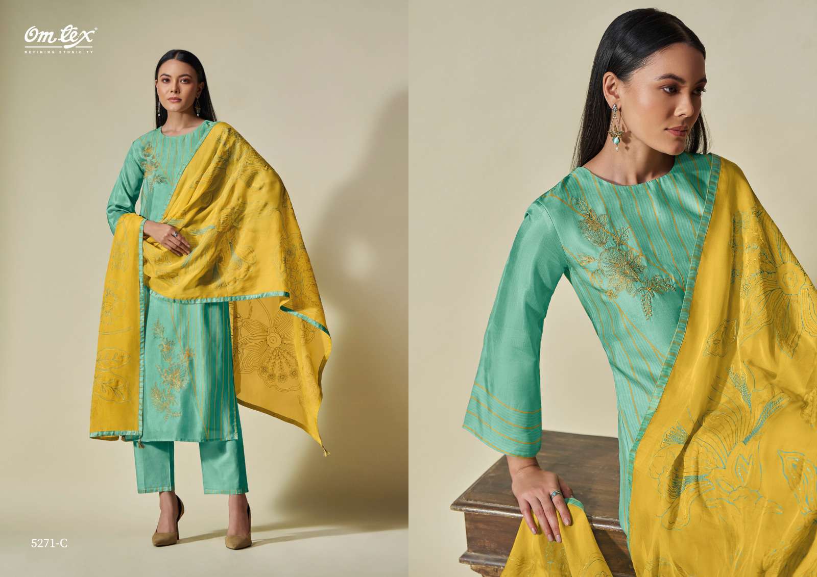 OMTEX ESTI DESIGNER SILK EXCLUSIVE PARTYWEAR LADIES SUIT CATALOGUE DEALER