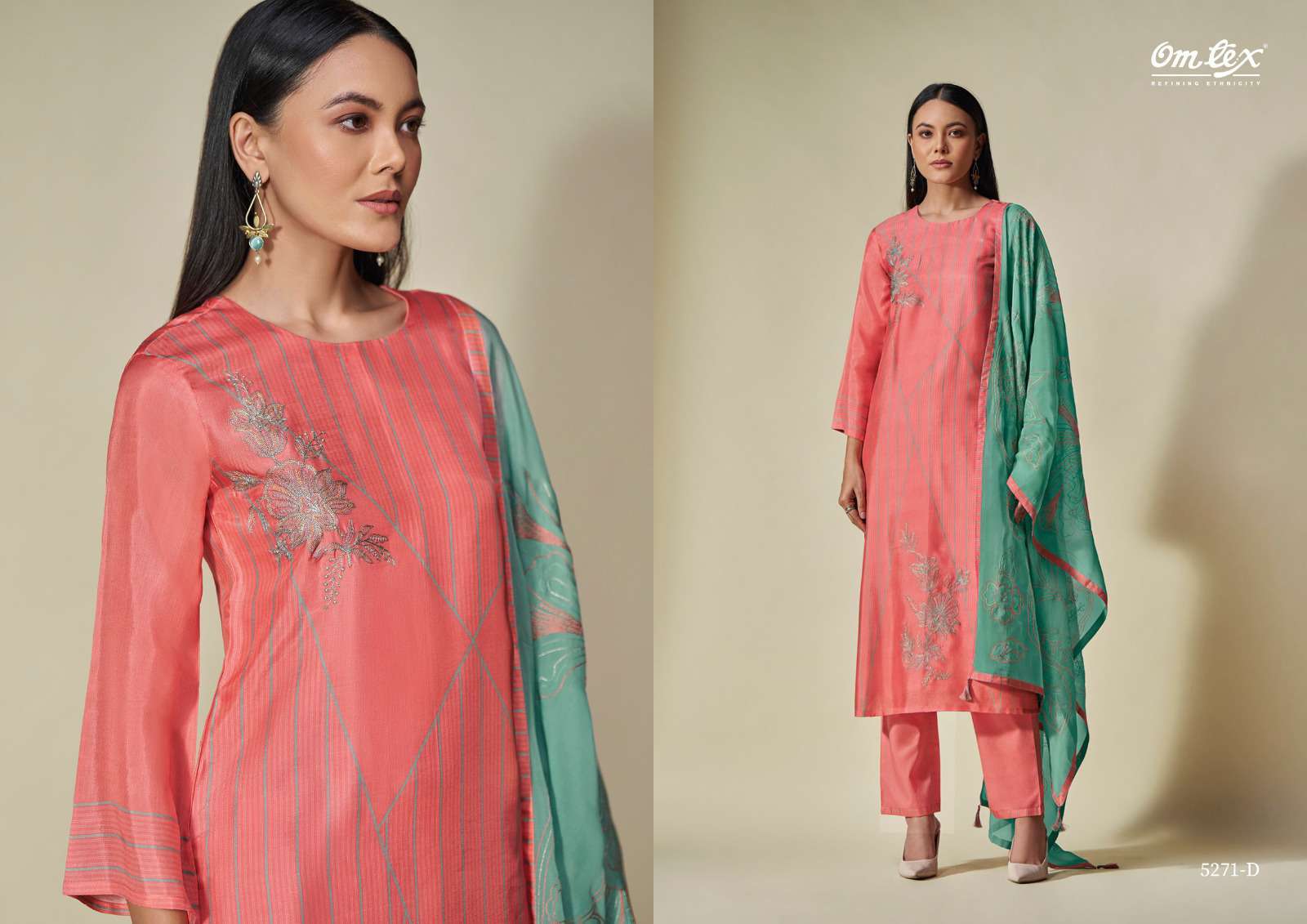 OMTEX ESTI DESIGNER SILK EXCLUSIVE PARTYWEAR LADIES SUIT CATALOGUE DEALER