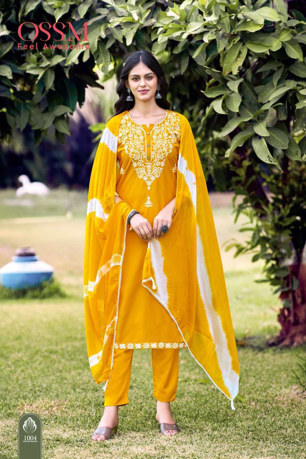 OSSM LAKHNAVI READYMADE KURTI PANT WITH DUPATTA LATEST CATALOGUE WHOLESALE PRICE SURAT 2024