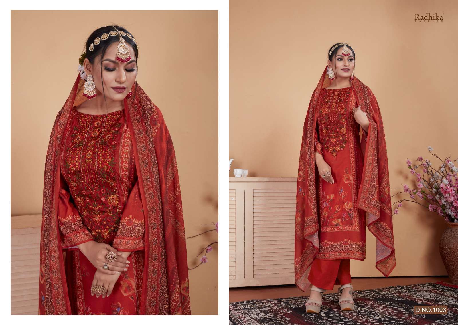 RADHIKA AZARA RAZO DIGITAL PRINT MASLIN SUIT CATALOG EXPORTER IN SURAT 2024