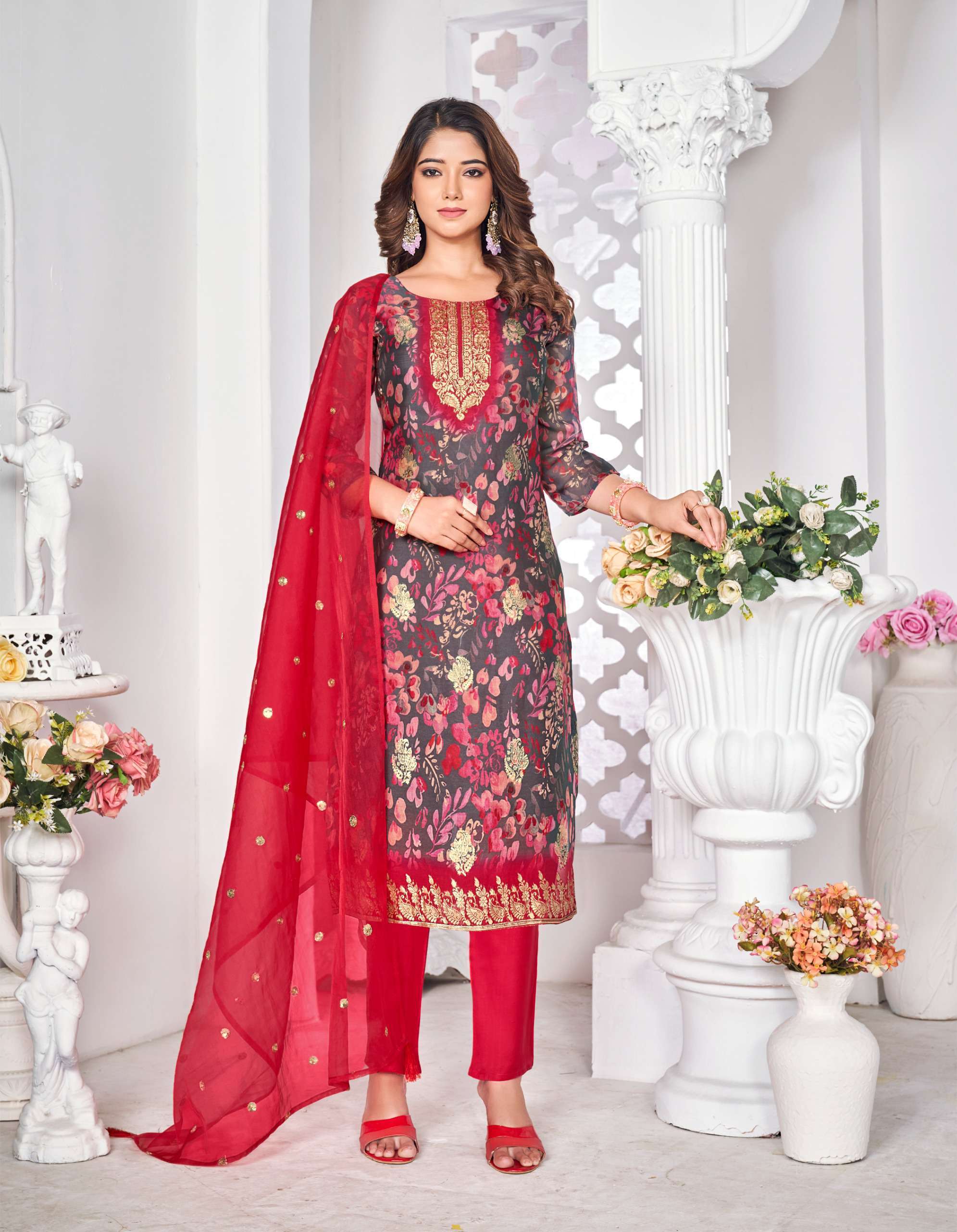RADHIKA LIFESTYLE GULNAZ VOL 3 ORGANZA KURTI PANT WITH DUPATTA LATEST CATALOGUE 2024