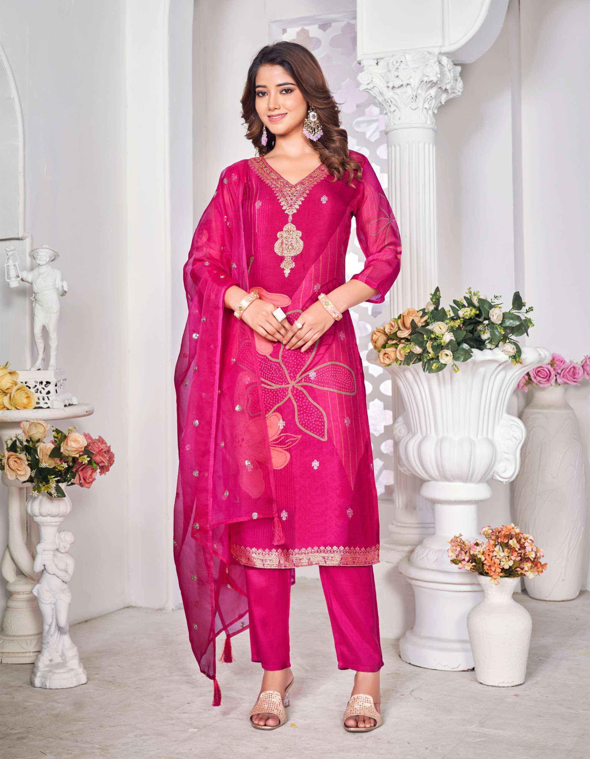 RADHIKA LIFESTYLE GULNAZ VOL 3 ORGANZA KURTI PANT WITH DUPATTA LATEST CATALOGUE 2024
