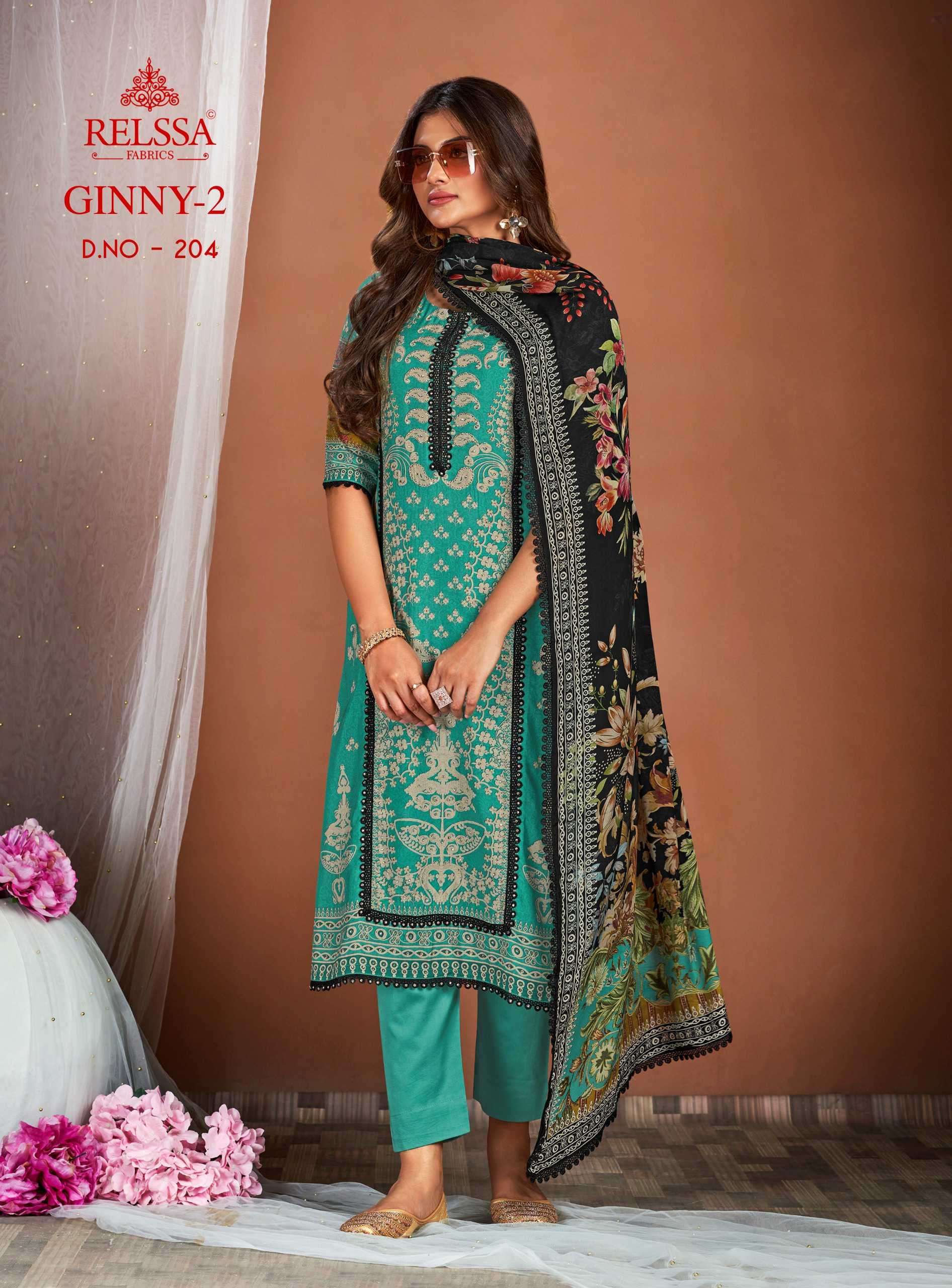 RELSSA GINNY VOL 2 HANDWORK MUSLIN SUIT CATALOGUE WHOLESALER IN SURAT 2024