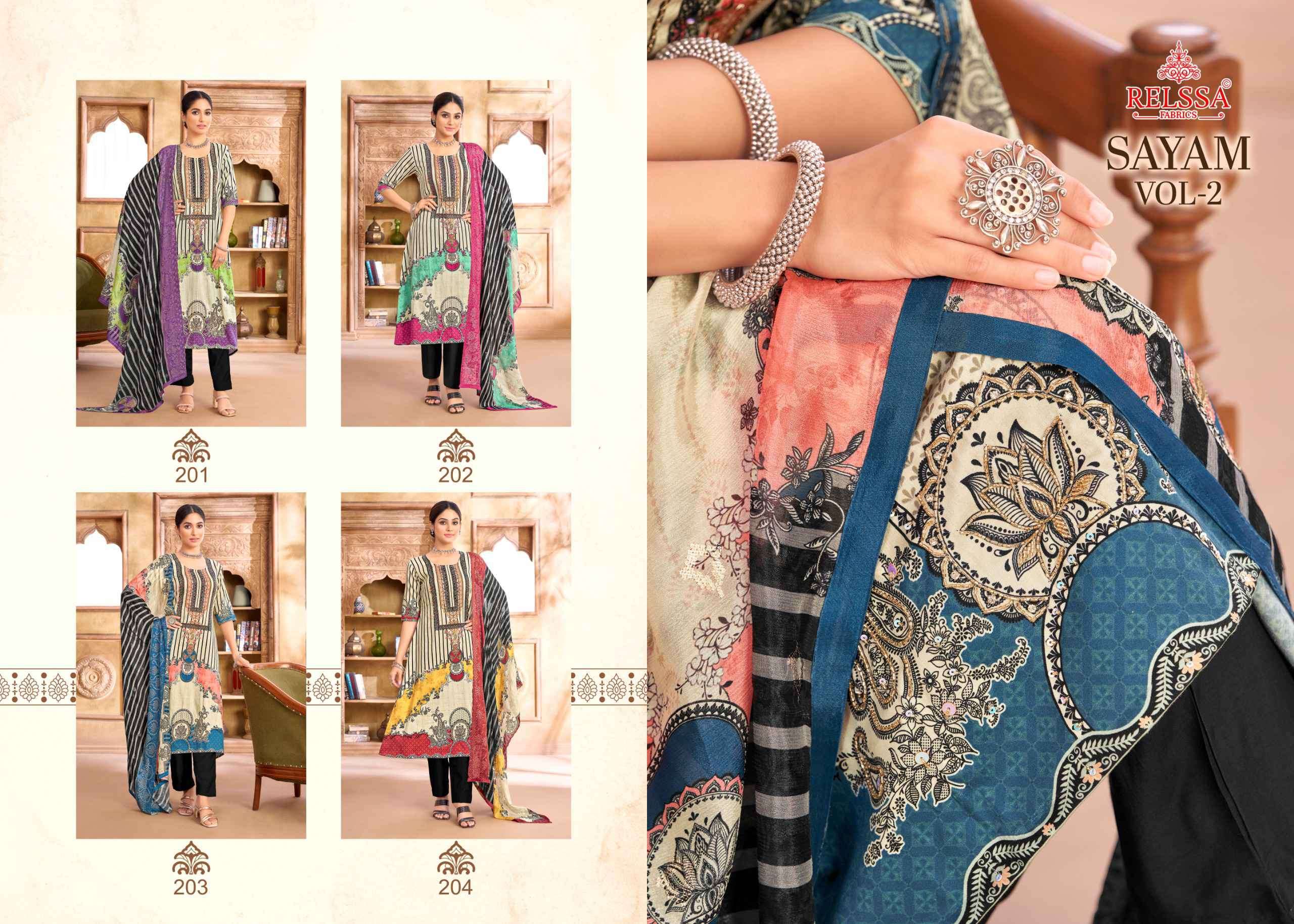 RELSSA SAYAM VOL 2 LADIES WEAR MUSLIN DRESS RELSSA BRAND CATALOGUE 