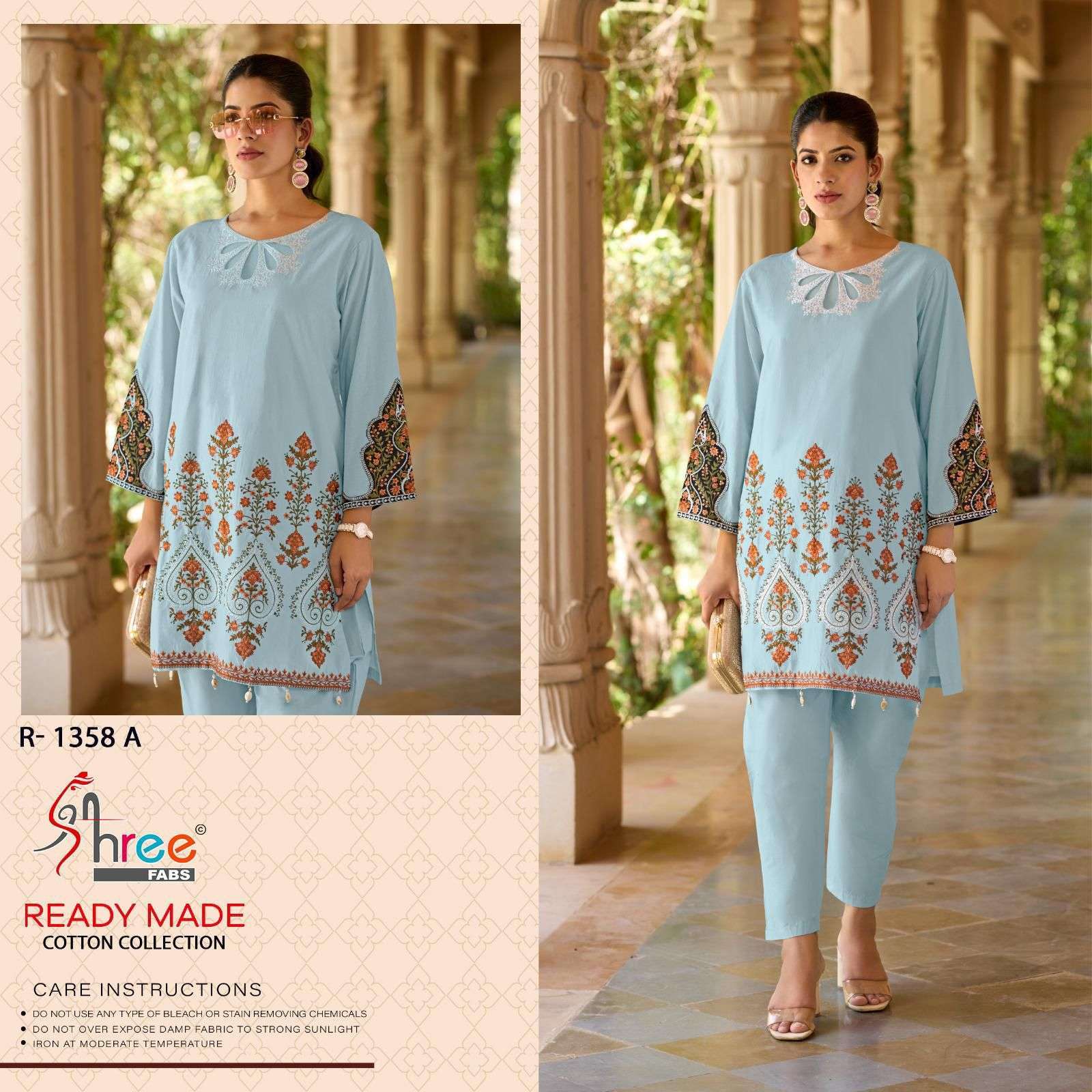SHREE FABS R 1358 COLORS READYMADE PAKISTANI COTTON DRESS NEW COLLECTION