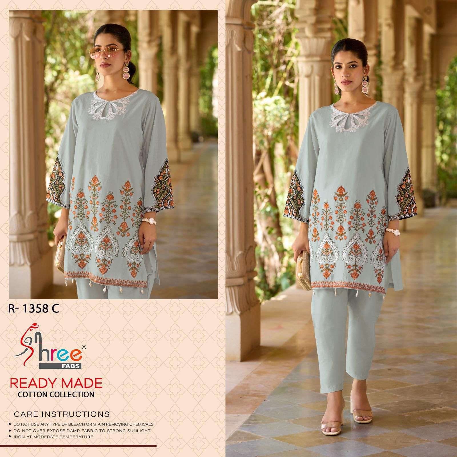 SHREE FABS R 1358 COLORS READYMADE PAKISTANI COTTON DRESS NEW COLLECTION