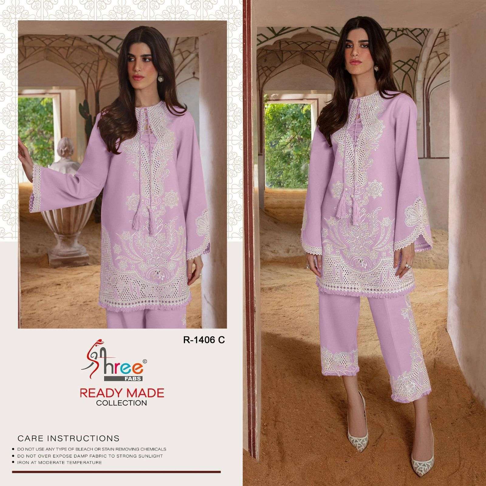 SHREE FABS R 1406 COLORS DESIGNER EMBROIDERY PAKISTANI READYMADE SUIT COLLECTION WHOLESALER IN SURAT 