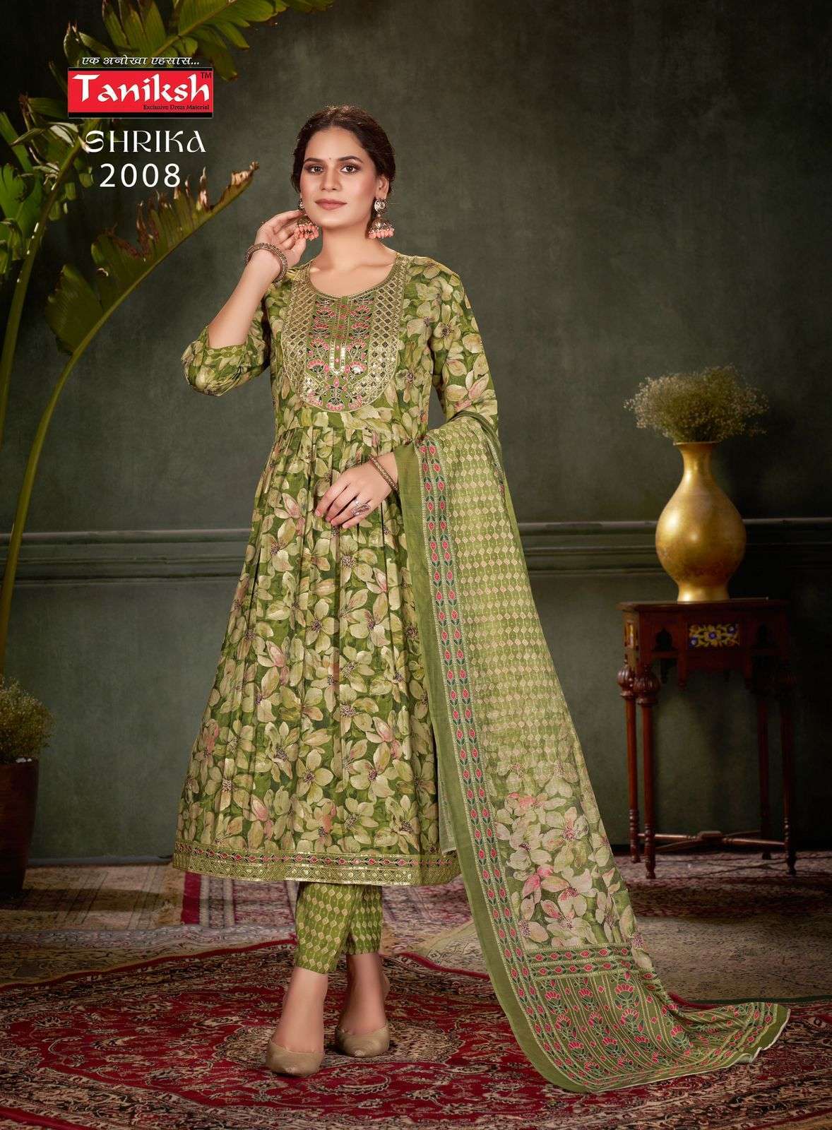 TANIKSH SHRIKA VOL 2 MUSLIN KURTI BOTTOM WITH DUPATTA LATEST CATALOGUE 2024