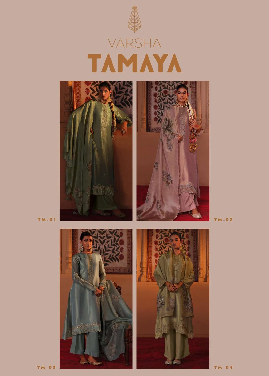 VARSHA TAMAYA PARTYWEAR DESIGN LADIES SUIT CATALOG EXPORTER 