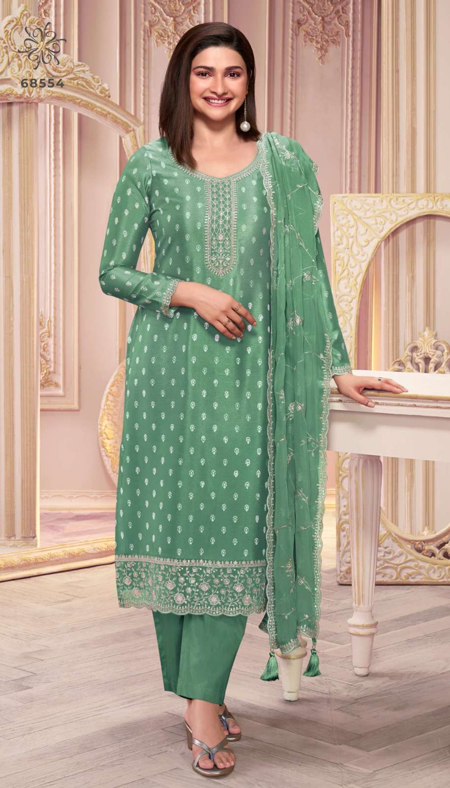 VINAY FASHION KULEESH PURVA GEORGETTE SILK SUIT CATALOG DEALER IN SURAT 