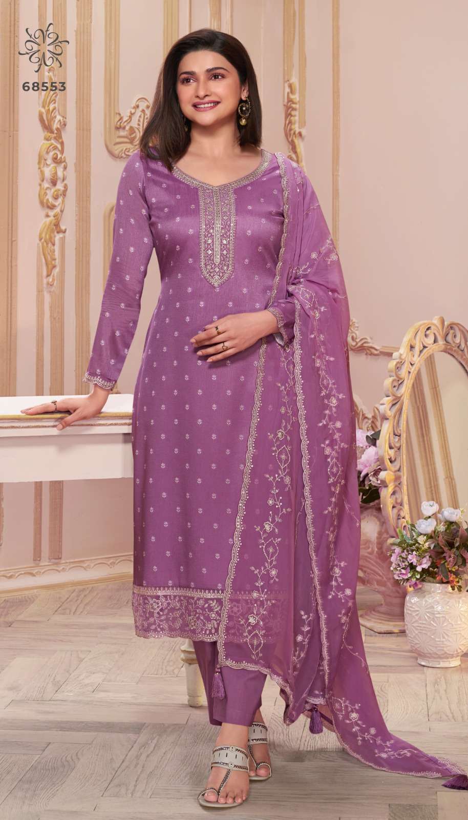 VINAY FASHION KULEESH PURVA GEORGETTE SILK SUIT CATALOG DEALER IN SURAT 