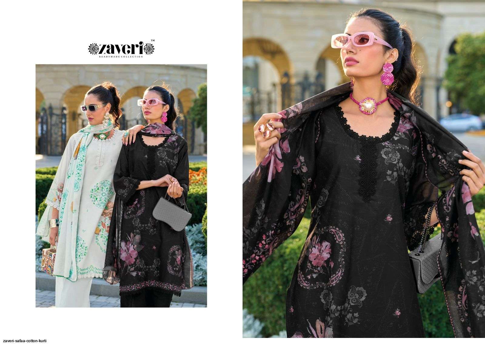 ZAVERI SAFAA COTTON TOP BOTTOM WITH DUPATTA LATEST CATALOGUE WHOLESALE PRICE SURAT 2024