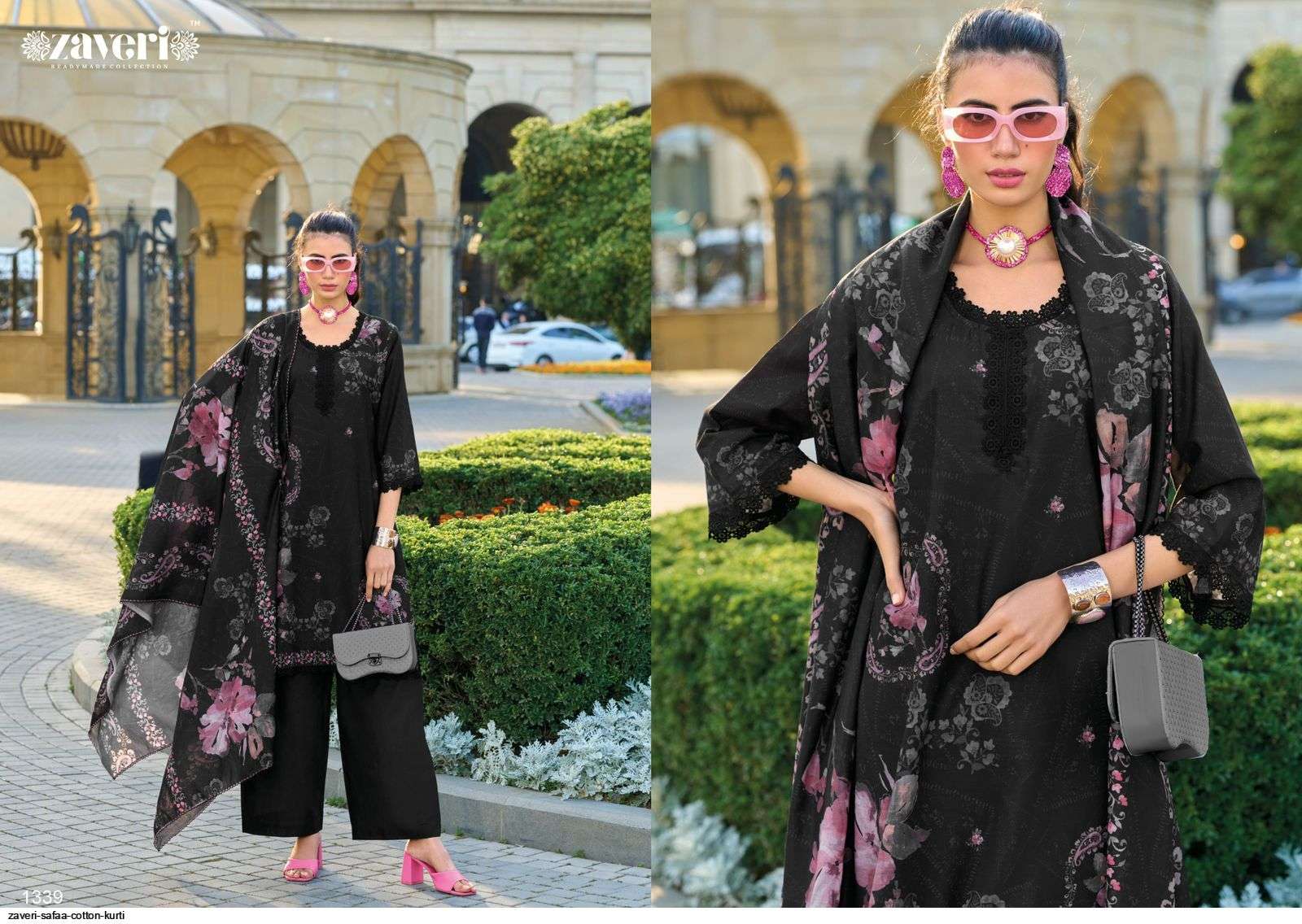 ZAVERI SAFAA COTTON TOP BOTTOM WITH DUPATTA LATEST CATALOGUE WHOLESALE PRICE SURAT 2024