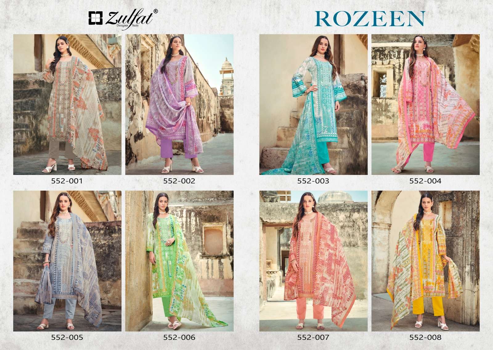 ZULFAT ROZEEN RELODED PURE COTTON SALWER KAMEEZ CATALOGUE WHOLESALE PRICE SURAT 2024