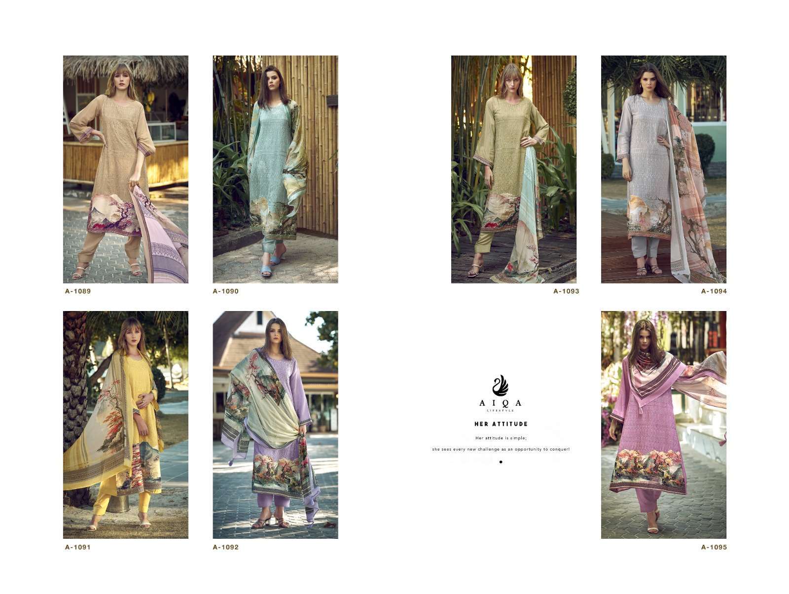 AIQA LAVENDER FANCY WORK BEMBERG MUSLIN SUIT CATALOG WHOLESALE DEALER 2024