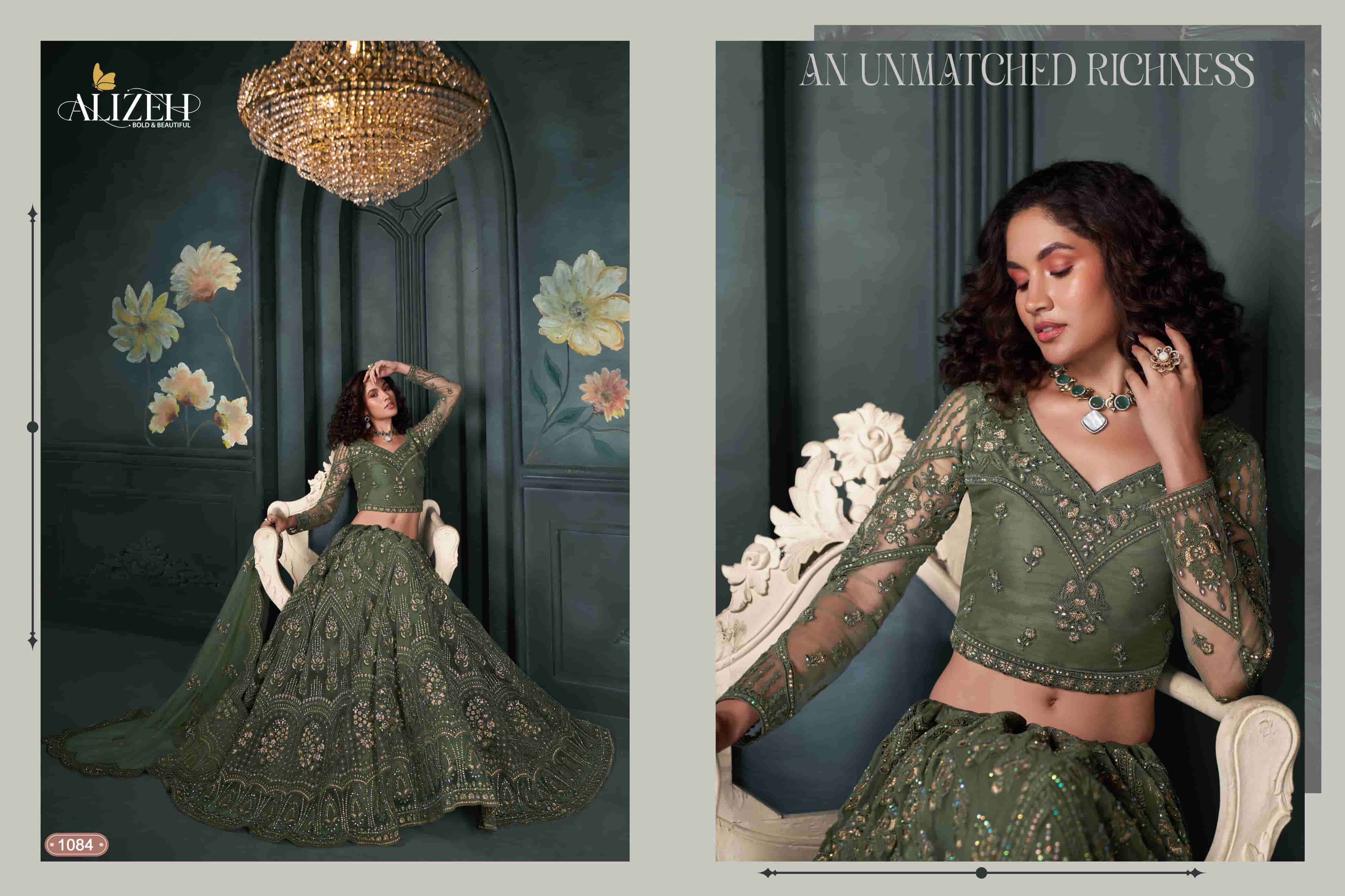 ALIZEH BRIDAL HERITAGE VOL 5 PARTY WEAR STYLE LEHNGA EXPORTER 2024