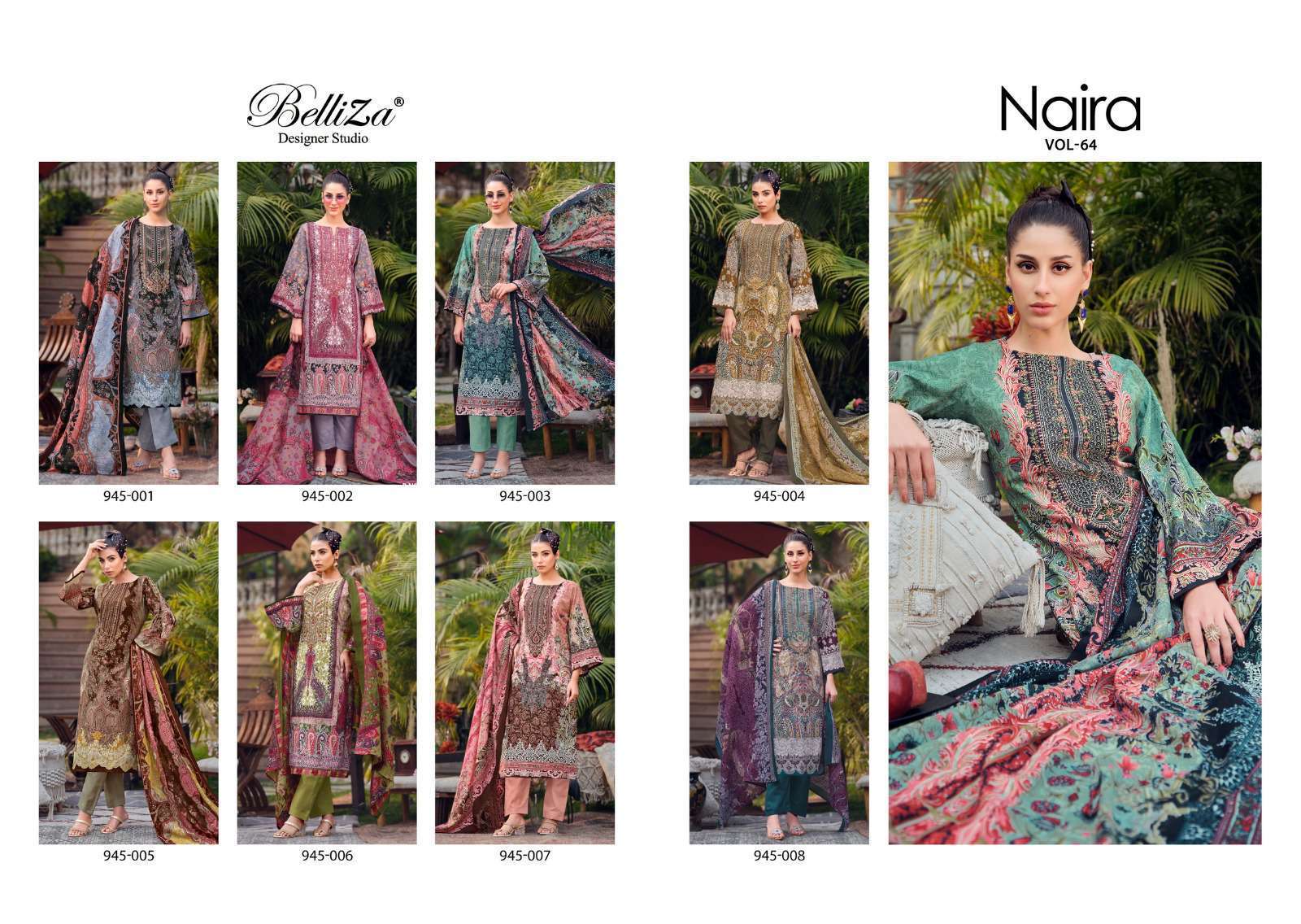 BELLIZA NAIRA VOL 64 PURE COTTON SALWER KAMEEZ CATALOG EXPORTER 2024
