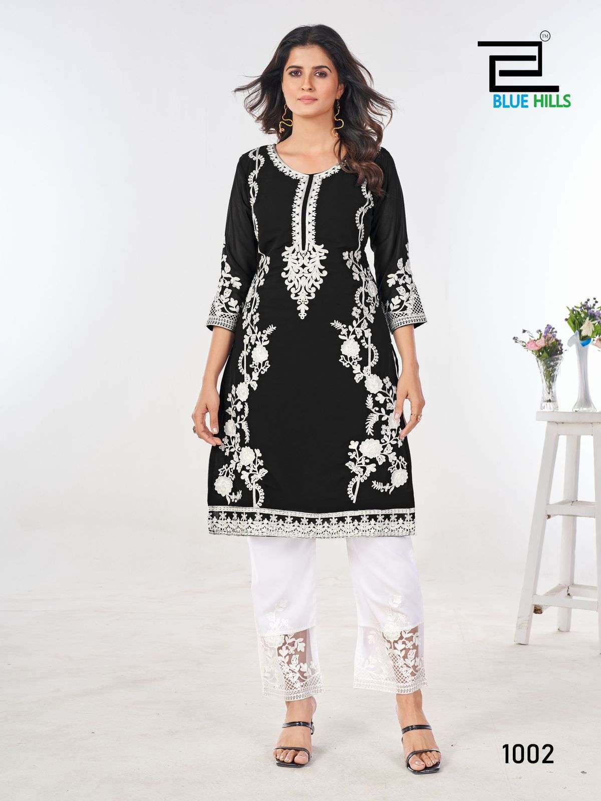 BLUE HILLS AHANA GEORGETTE KURTI PANT SETS CATALOGUE WHOLESALE PRICE 2024