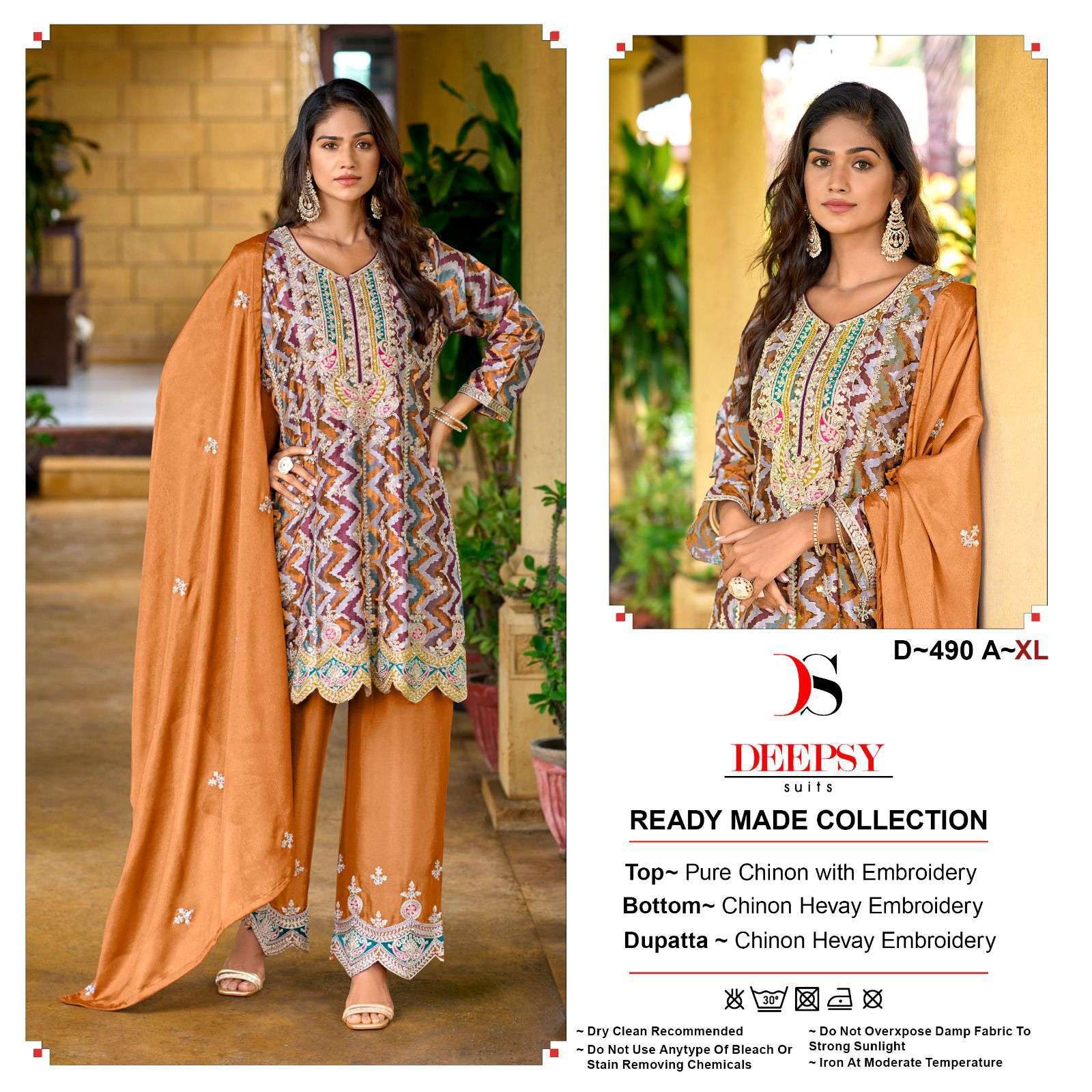 DEEPSY D 490 COLORS PAKISTANI DESIGNER PEPLUM SUIT READYMADE COLLECTION EXPORTER 