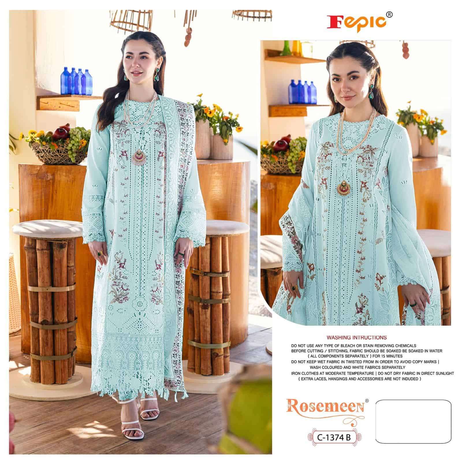 FEPIC C 1374 COLORS PAKISTANI DESIGN PURE COTTON SALWER KAMEEZ WHOLESALER 2024