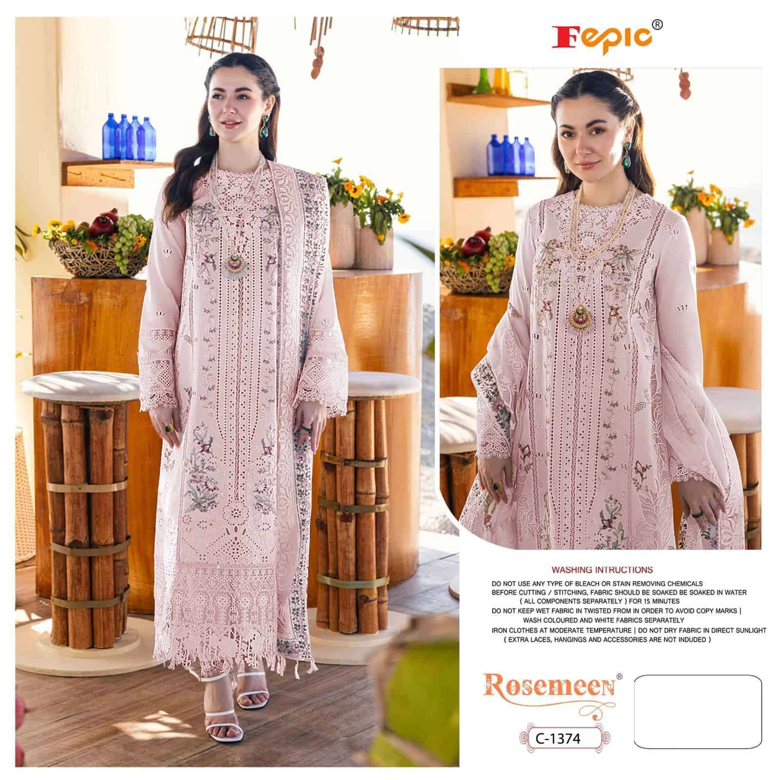 FEPIC C 1374 COLORS PAKISTANI DESIGN PURE COTTON SALWER KAMEEZ WHOLESALER 2024