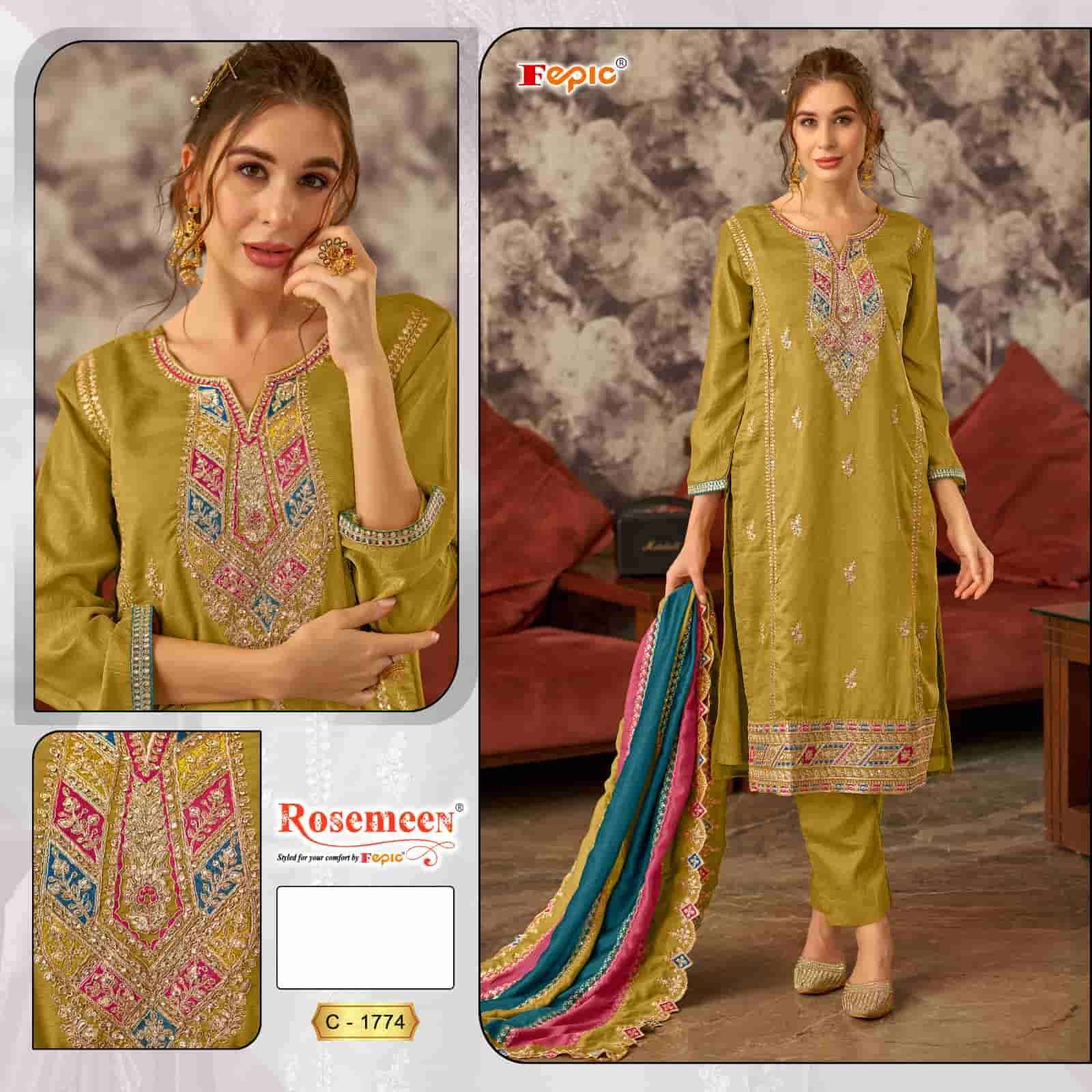 FEPIC C 1774 COLORS PAKISTANI FESTIVE WEAR DESIGNER SUIT 2024