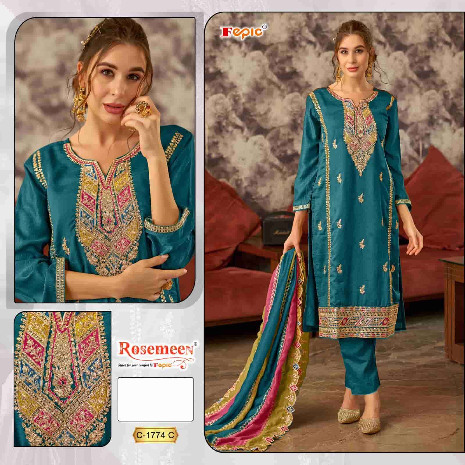 FEPIC C 1774 COLORS PAKISTANI FESTIVE WEAR DESIGNER SUIT 2024