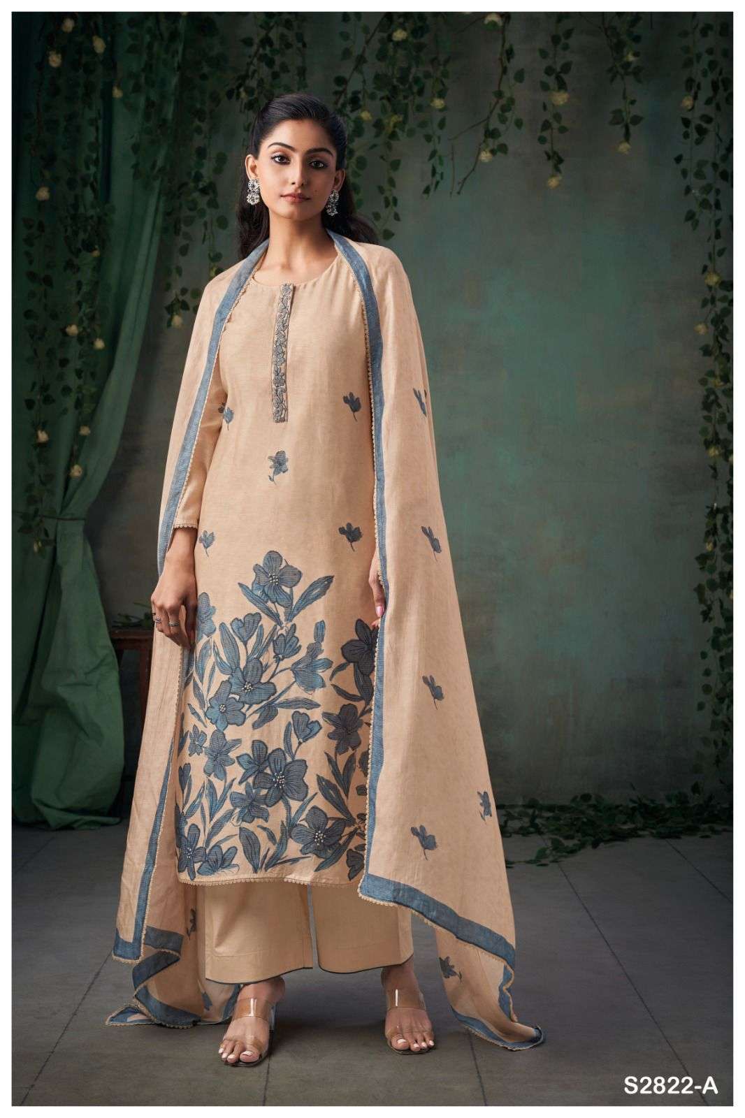 GANGA FASHION ROSAMINE 2822 FANCY SILK GANGA SUIT CATALOGUE WHOLESALE PRICE DEALER 