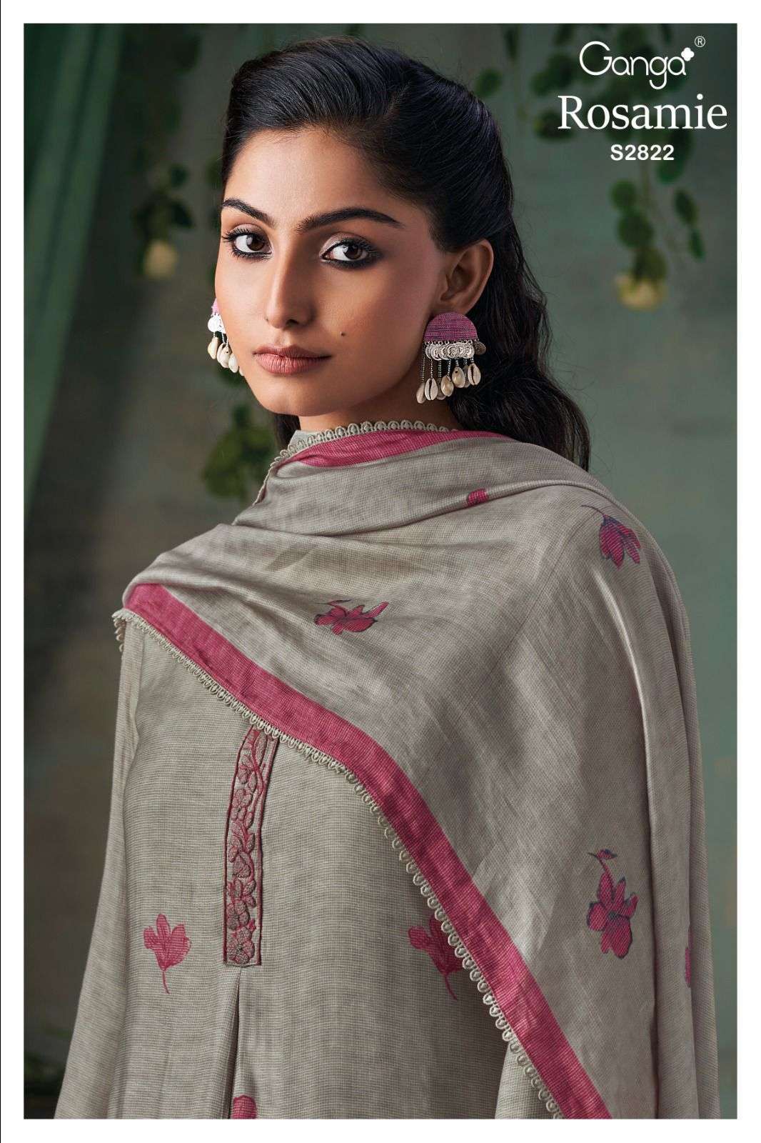 GANGA FASHION ROSAMINE 2822 FANCY SILK GANGA SUIT CATALOGUE WHOLESALE PRICE DEALER 