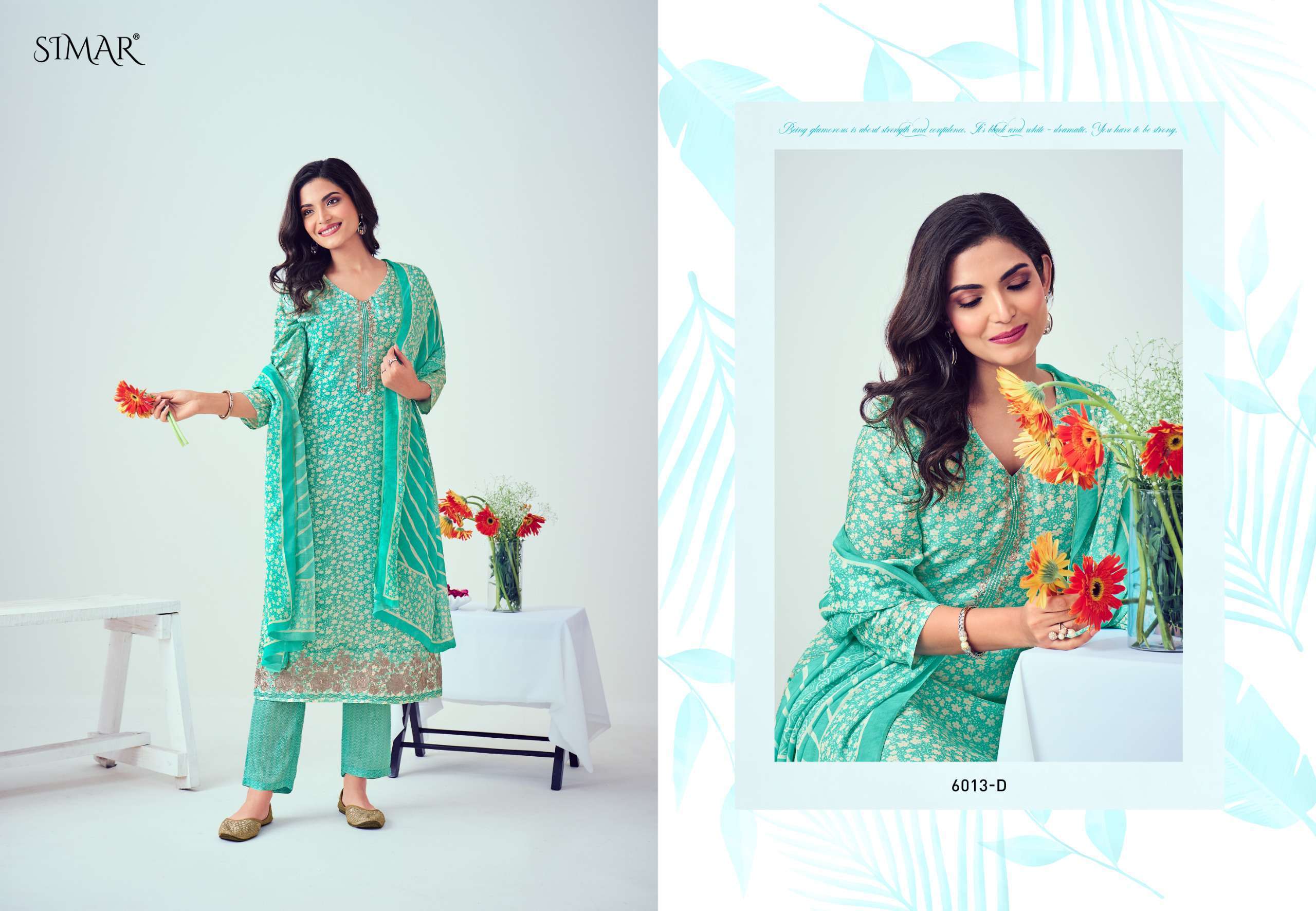 GLOSSY SIMAR SARINA 6013 PURE VISCOSE MUSLIN LADIES SUIT CATALOGUE BEST RATE SUPPLIER 