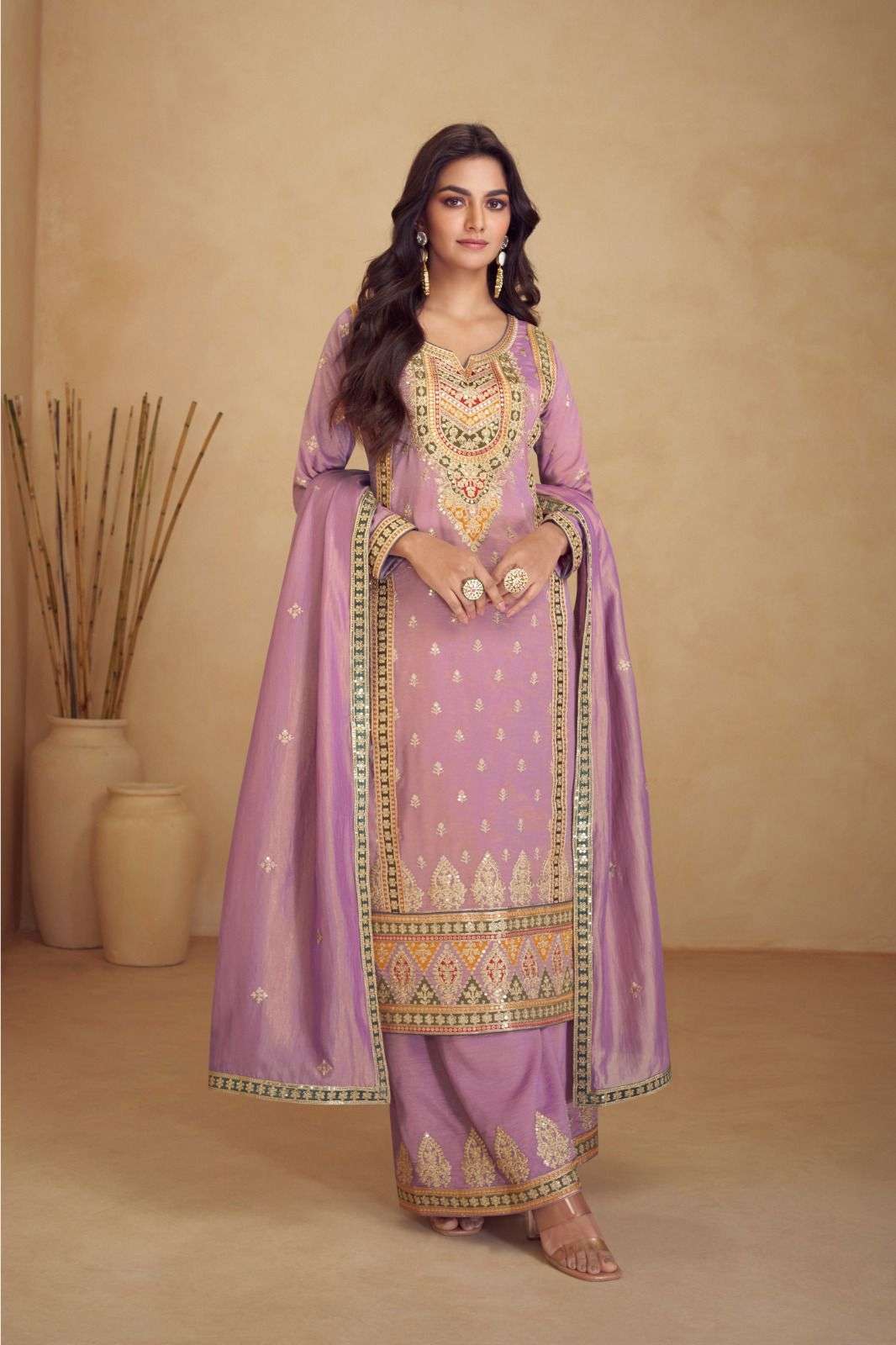 GULKAYRA QURBAT PARTYWEAR DESIGNER WORK PALAZOO SUIT CATALOG SUPPLIER 2024