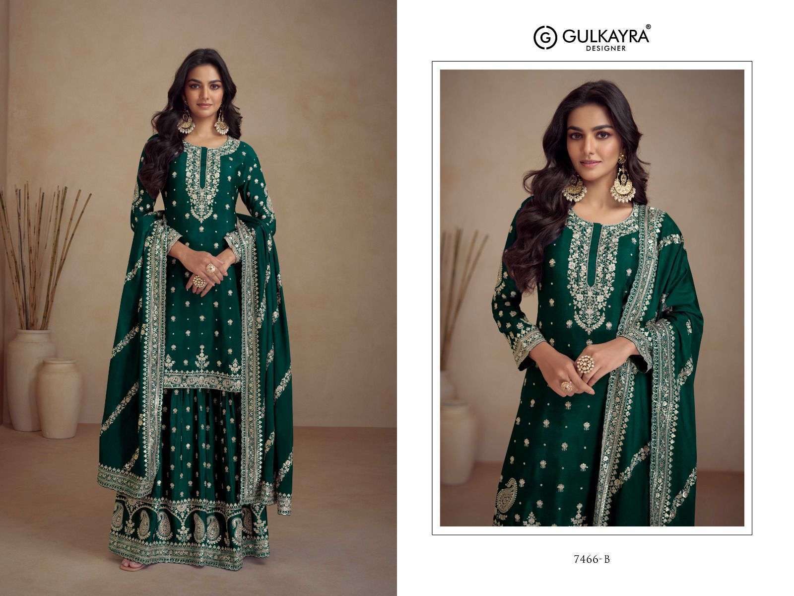 GULKAYRA SADAF 7466 COLORS WEDDING WEAR DESIGNER LATEST NEW CATALOGUE BEST RATE 