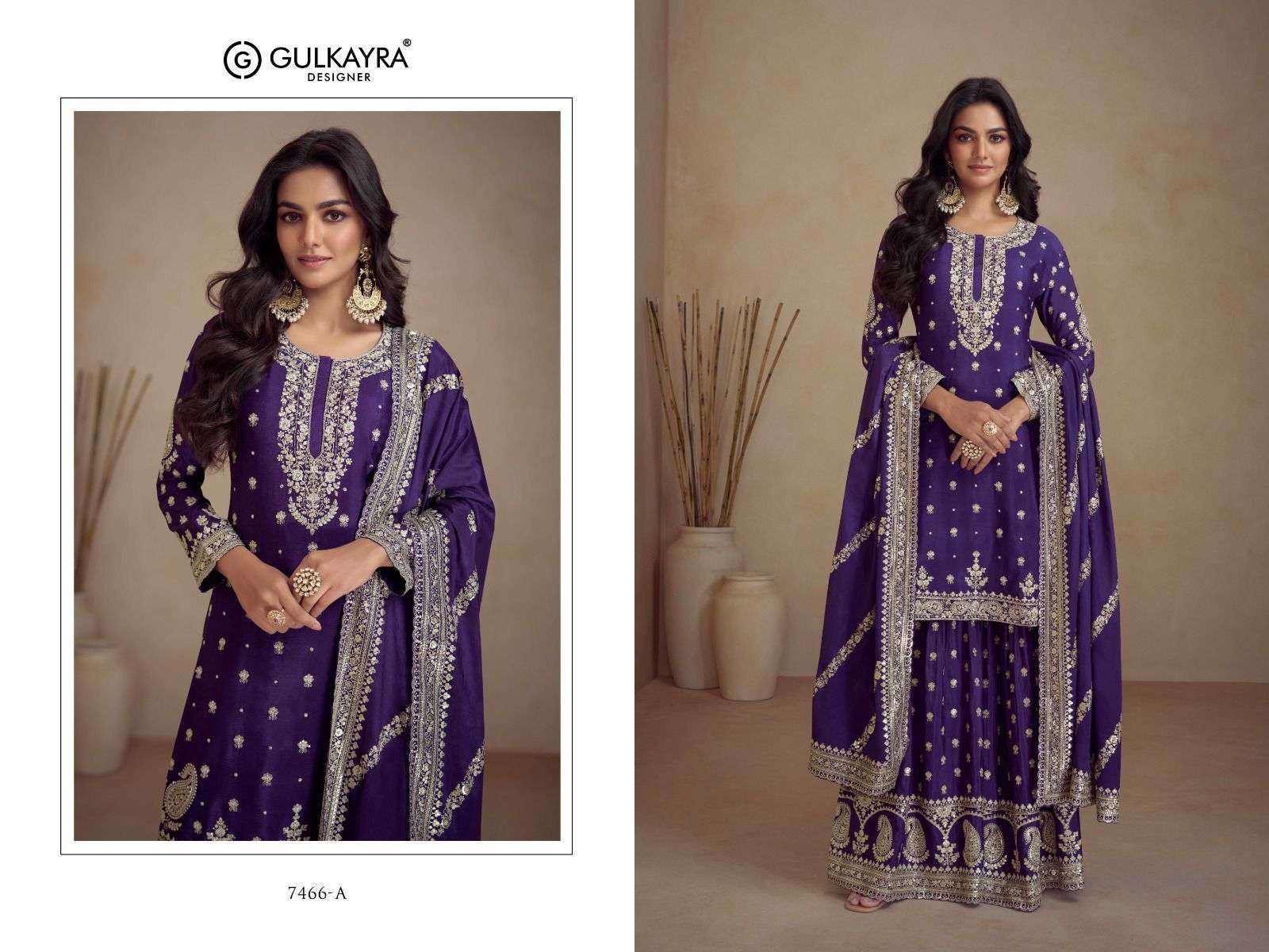 GULKAYRA SADAF 7466 COLORS WEDDING WEAR DESIGNER LATEST NEW CATALOGUE BEST RATE 