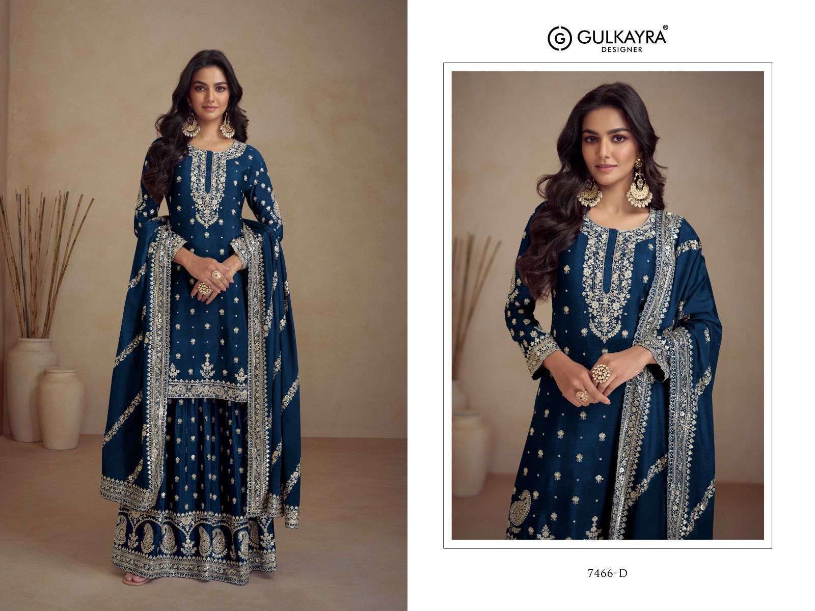 GULKAYRA SADAF 7466 COLORS WEDDING WEAR DESIGNER LATEST NEW CATALOGUE BEST RATE 