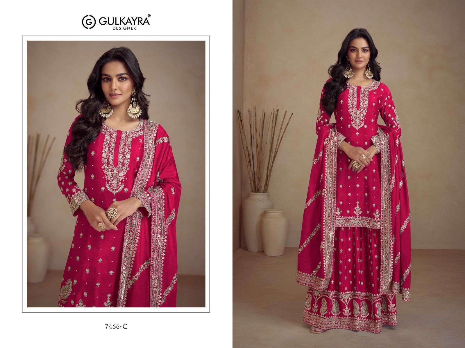 GULKAYRA SADAF 7466 COLORS WEDDING WEAR DESIGNER LATEST NEW CATALOGUE BEST RATE 