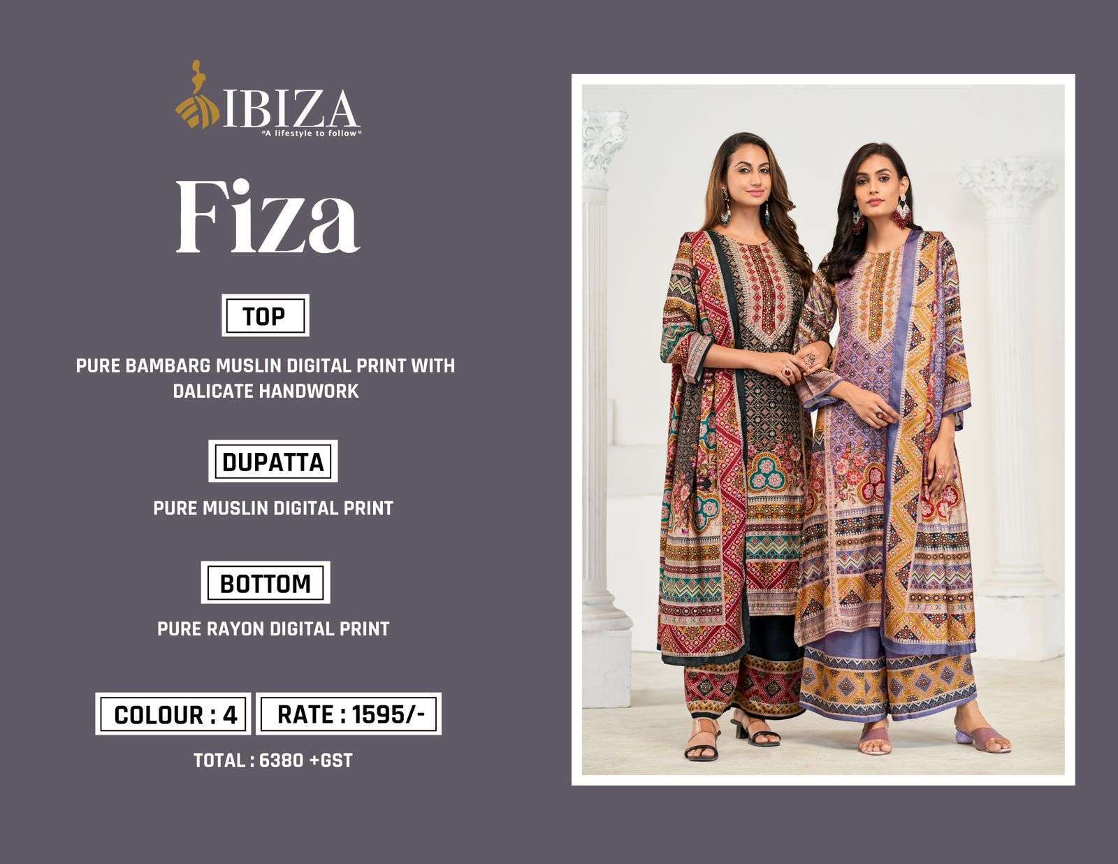 IBIZA FIZA DIGITAL PRINTED FANCY MUSLIN DRESS CATALOGUE WHOLESALER