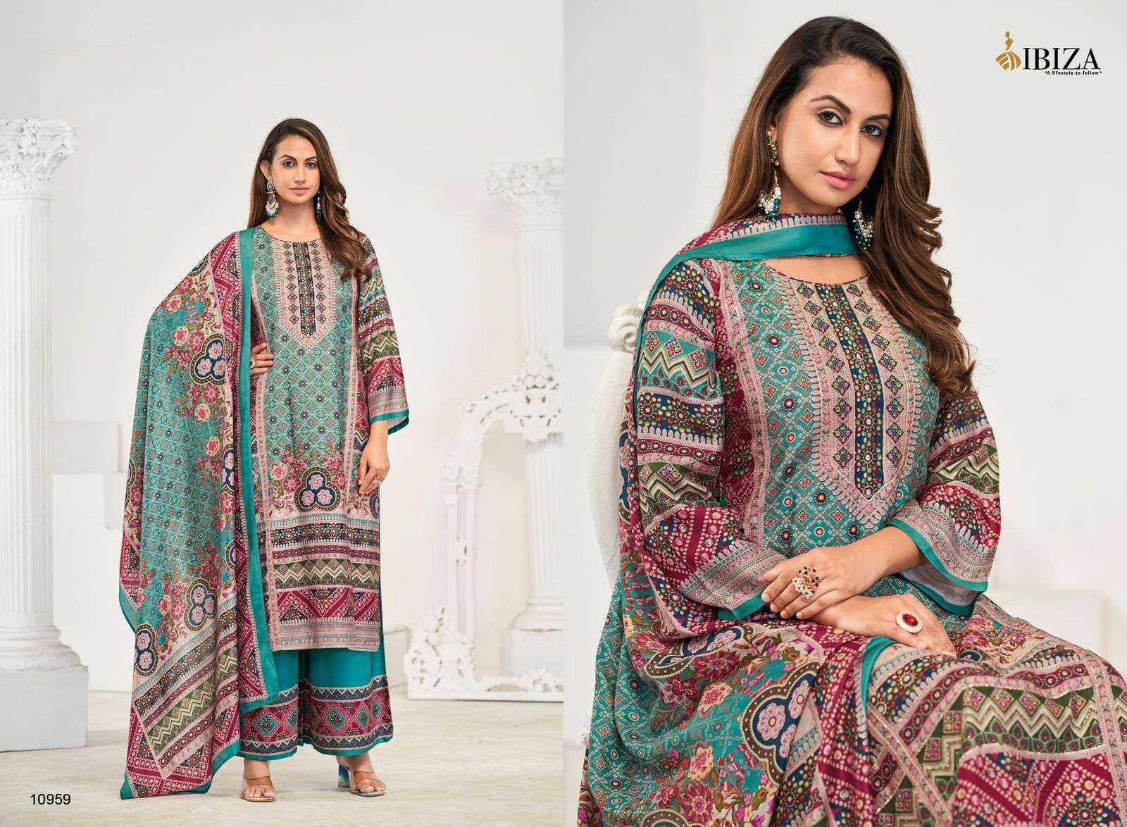 IBIZA FIZA DIGITAL PRINTED FANCY MUSLIN DRESS CATALOGUE WHOLESALER