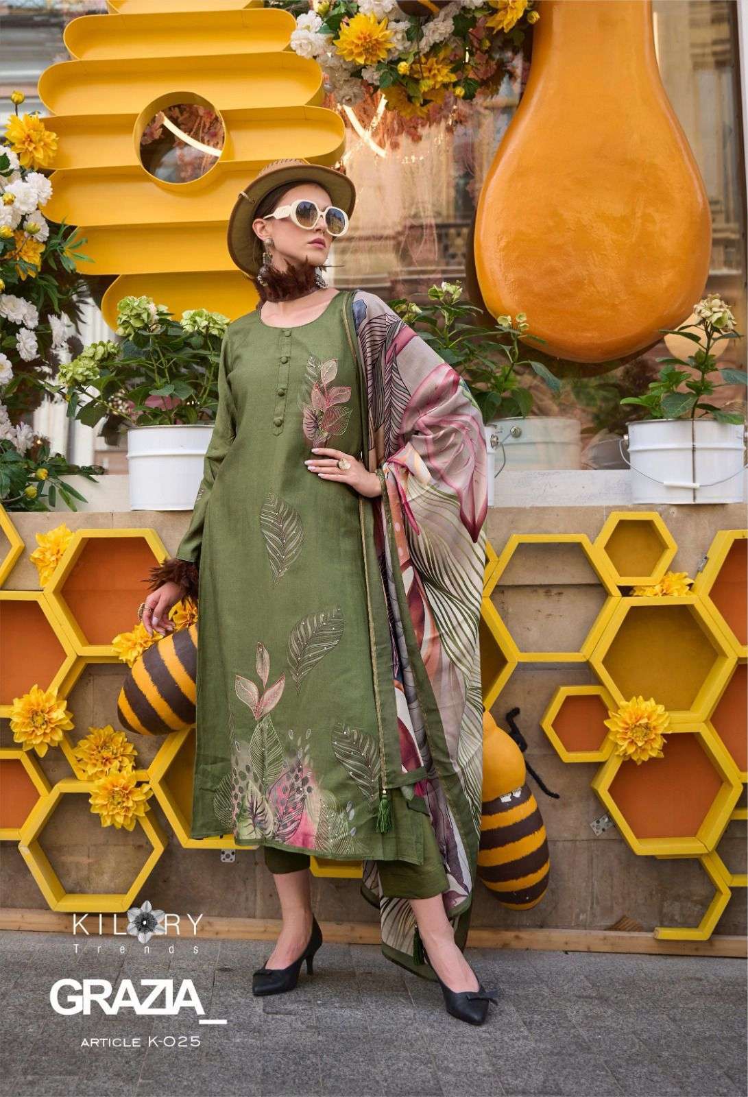 KILORY GRAZIA FANCY HADNWORK PURE BEMBERG MUSLIN DIGITAL SUIT WHOLESALE RATE EXPORTER 