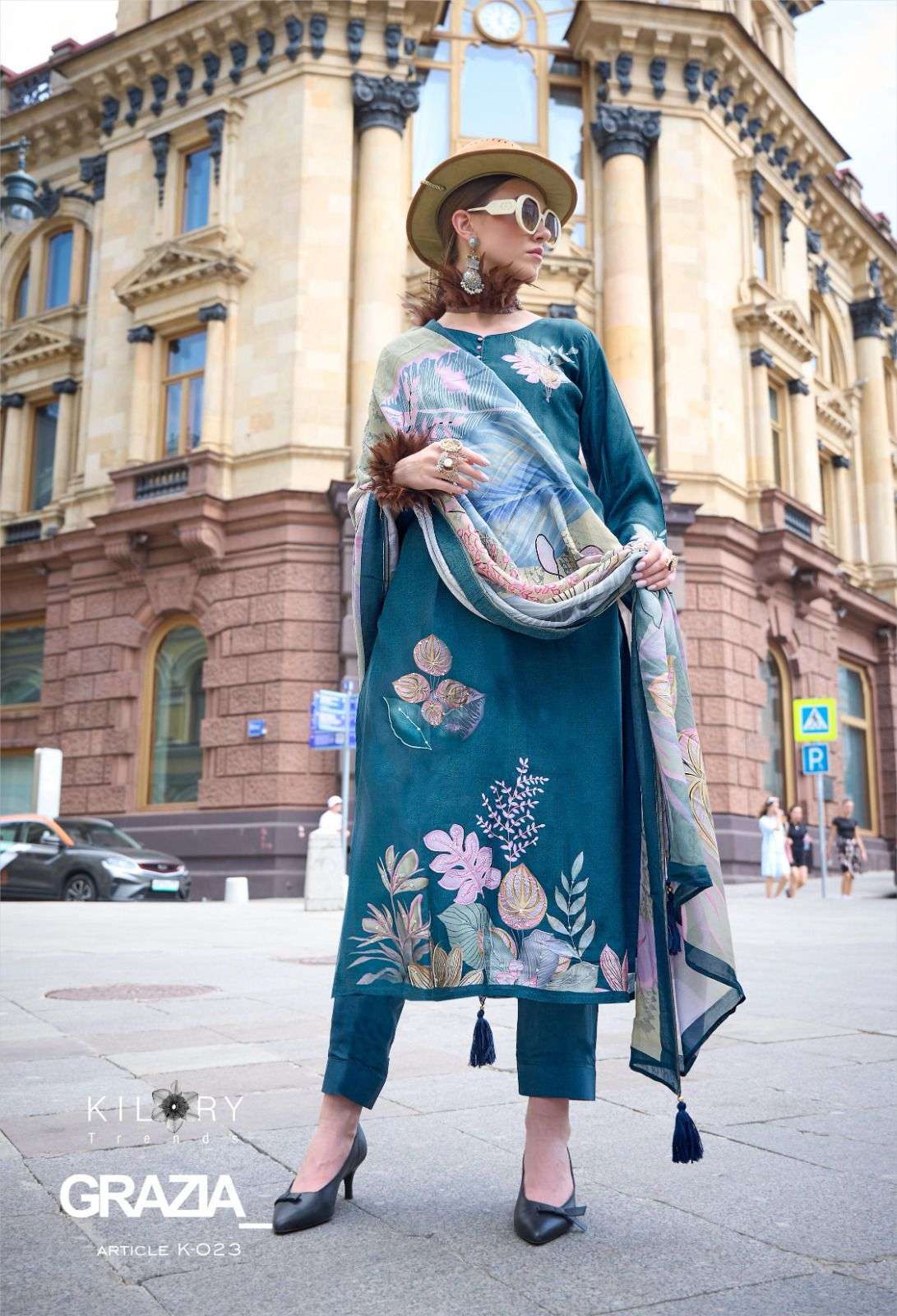 KILORY GRAZIA FANCY HADNWORK PURE BEMBERG MUSLIN DIGITAL SUIT WHOLESALE RATE EXPORTER 