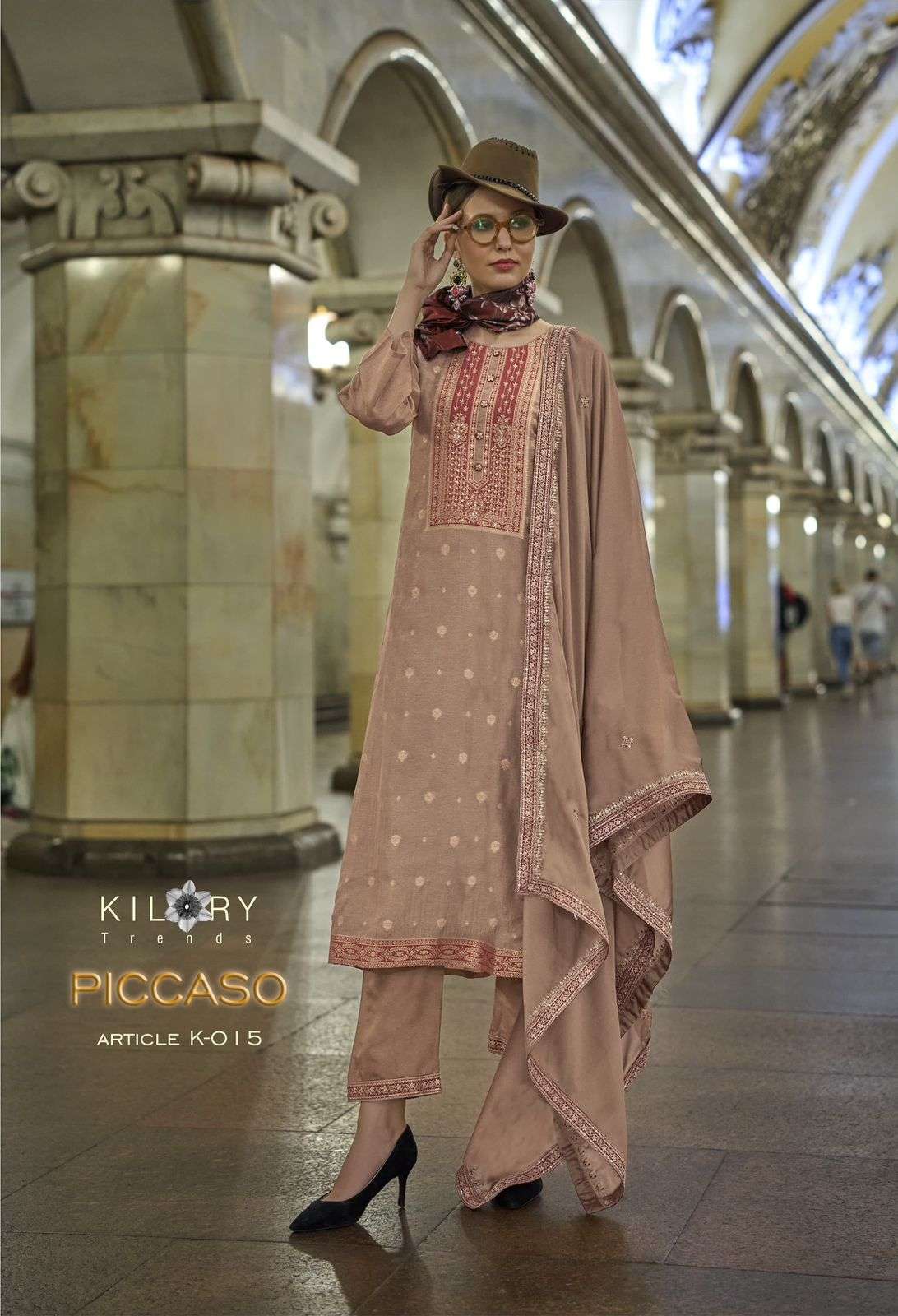KILORY PICCASO PURE WOVEN SIILK FANCY LADIES SUIT CATALOG EXPORTER BEST RATE 