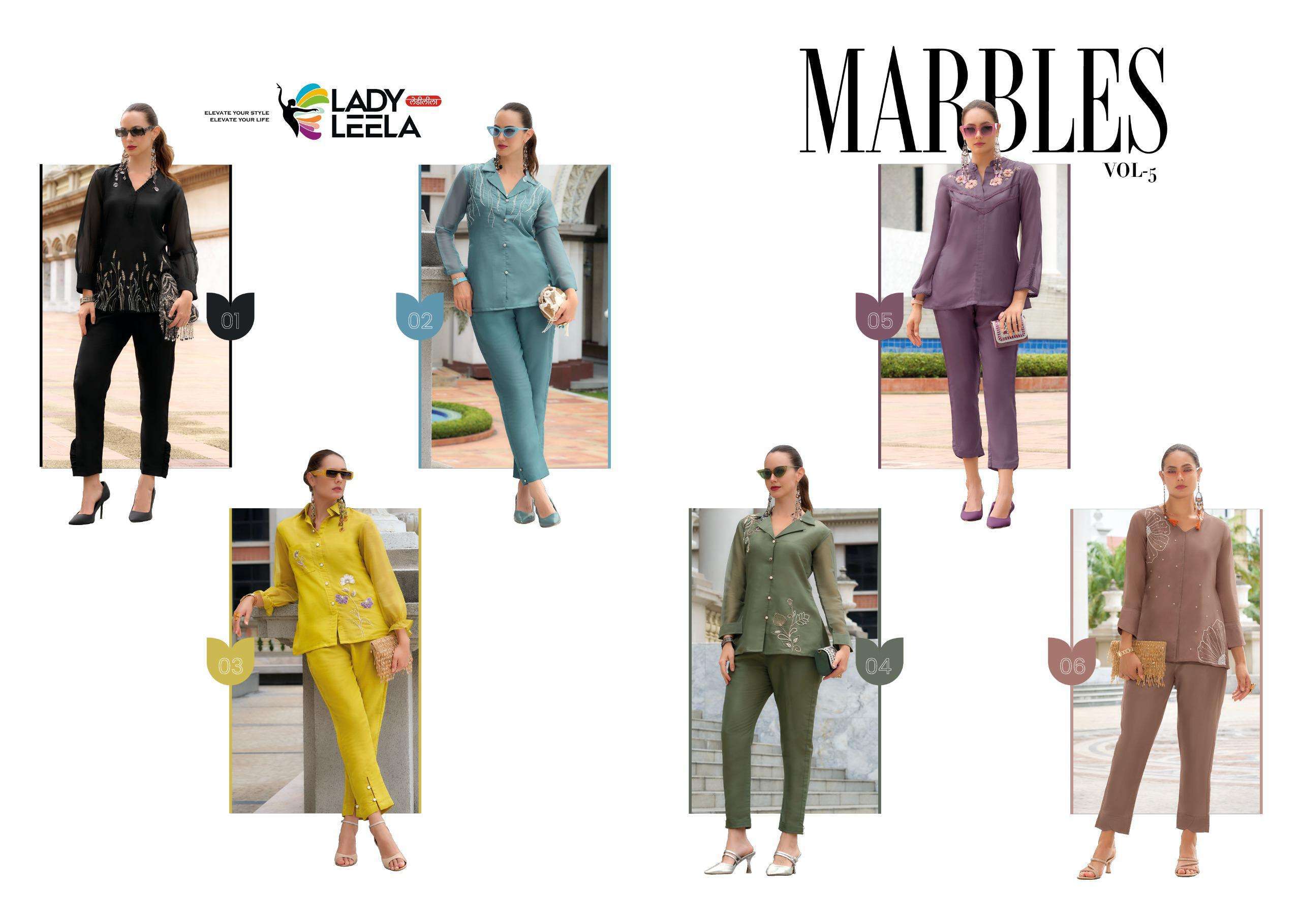 LADY LEELA MARBLES VOL 5 STYLISH CORD SET NEW DESIGNER 2024