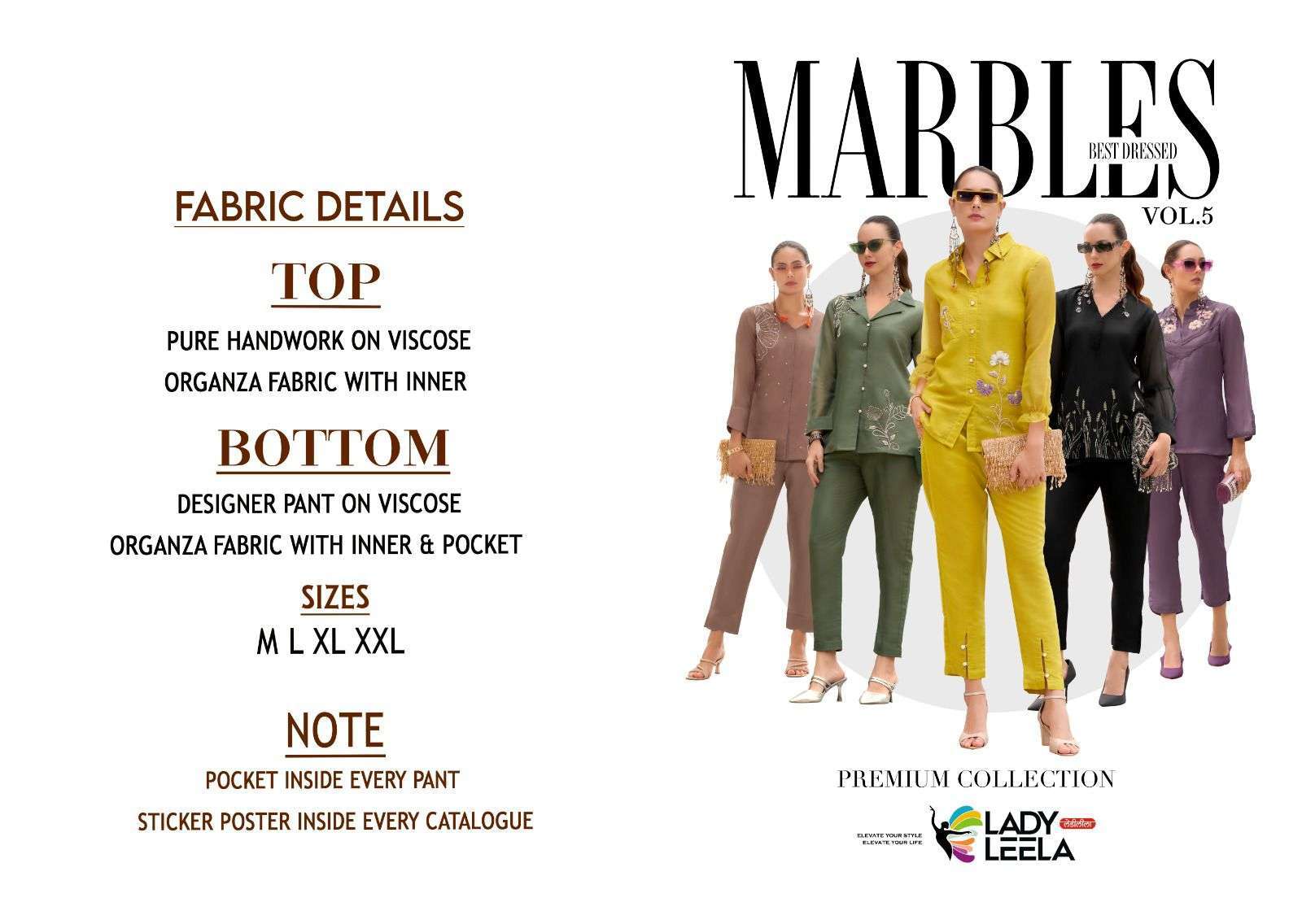 LADY LEELA MARBLES VOL 5 STYLISH CORD SET NEW DESIGNER 2024
