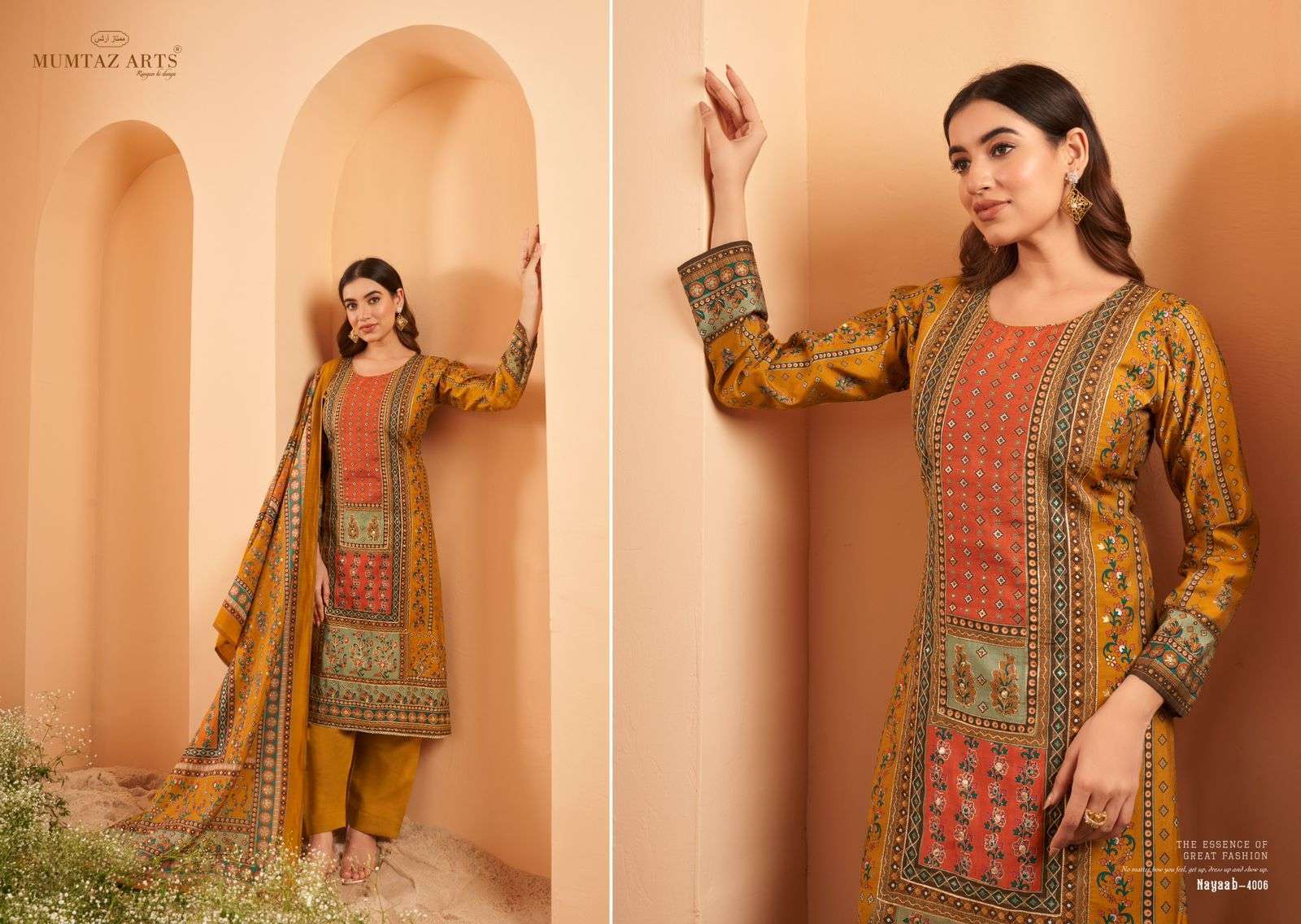 MUMTAZ ARTS NAYAAB VOL 2 FANCY WORK MUSLIN LADIES SUIT CATALOGUE WHOLESALER 