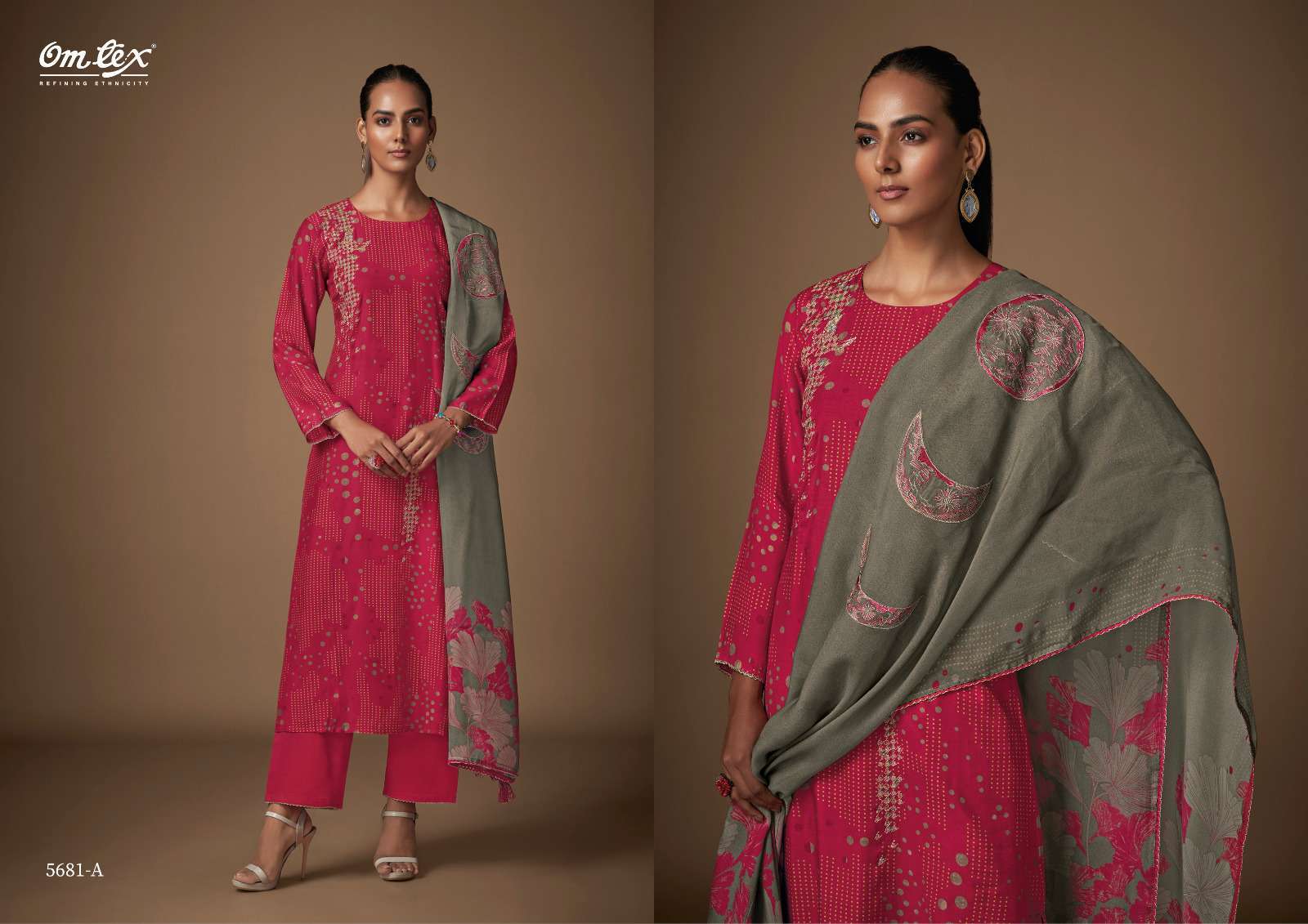 OMTEX ELEGANCE ERA DESIGNER SILK LADIES SUIT CATALOG EXPORTER 2024
