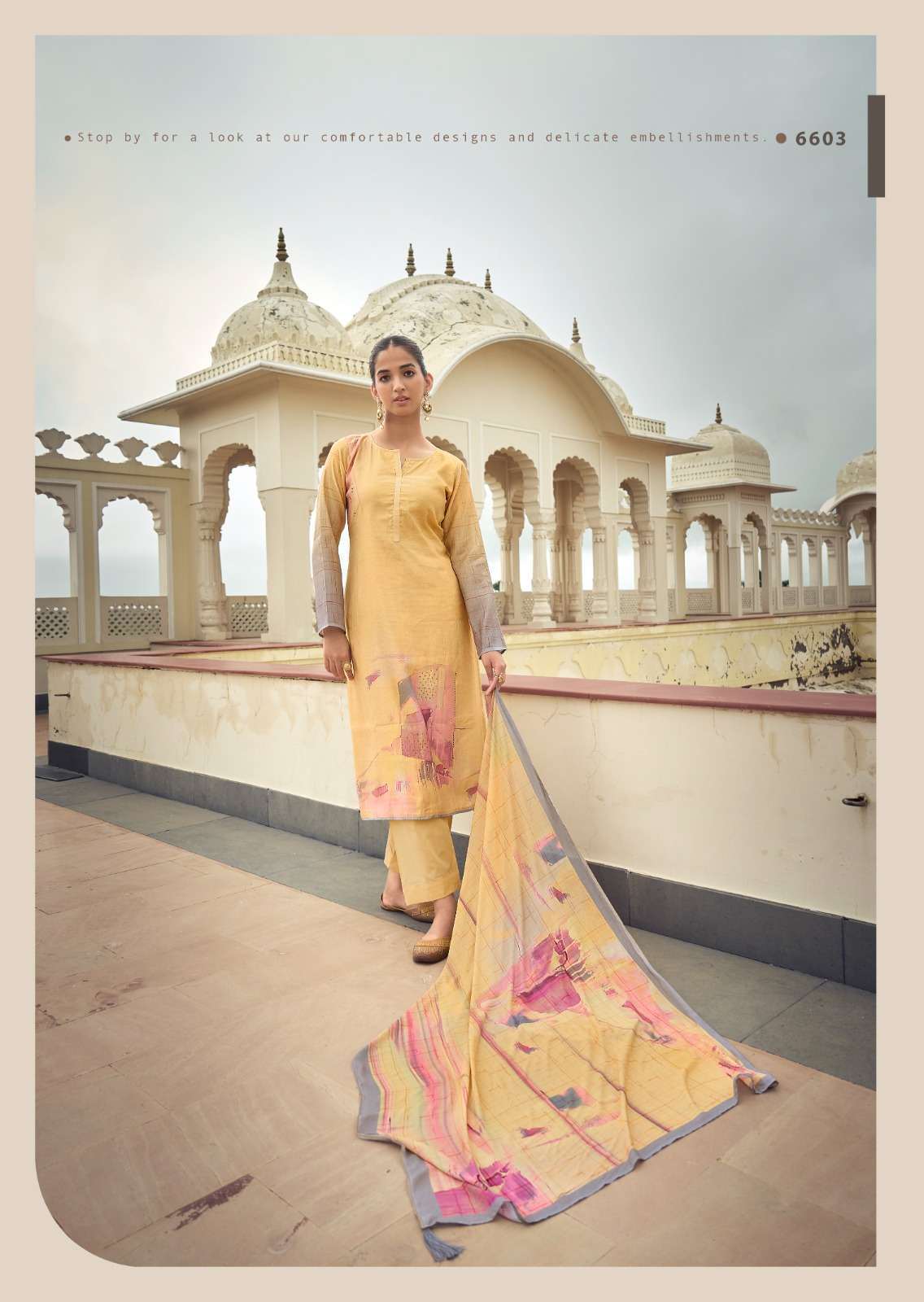 PRM TRENDZ EKNOOR FANCY WORK MUSLIN SUIT CATALOG WHOLESALE RATE SURAT 2024