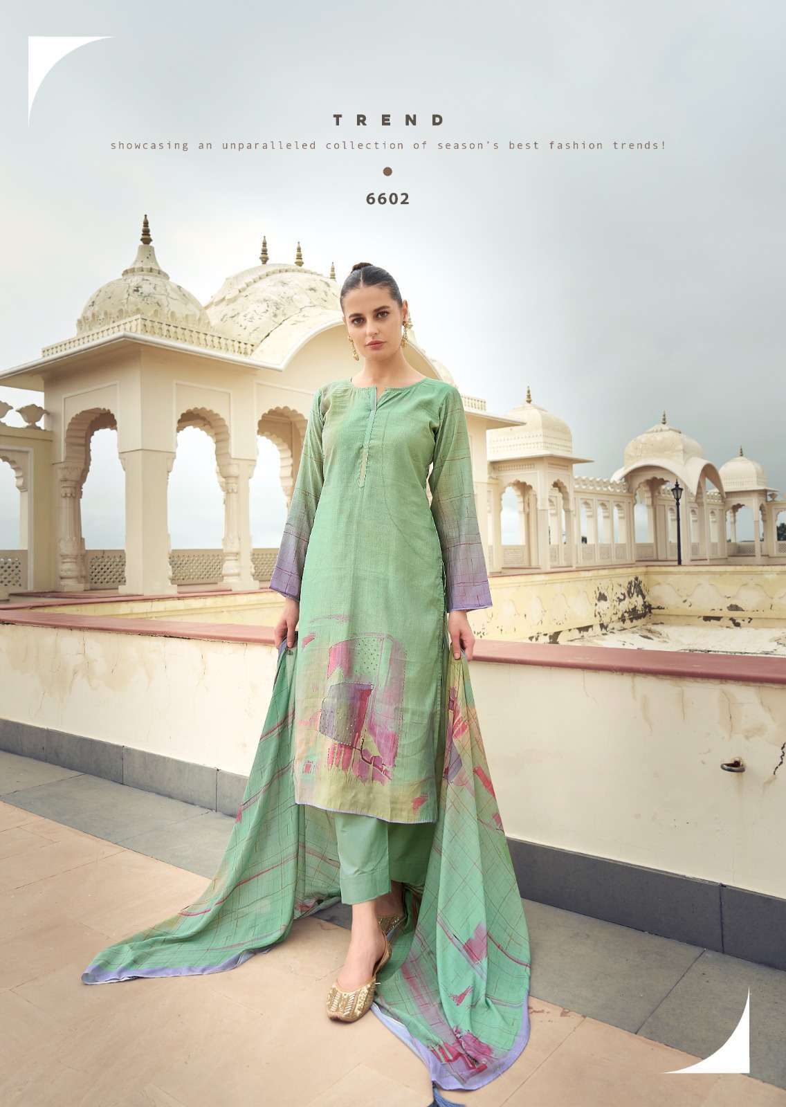 PRM TRENDZ EKNOOR FANCY WORK MUSLIN SUIT CATALOG WHOLESALE RATE SURAT 2024