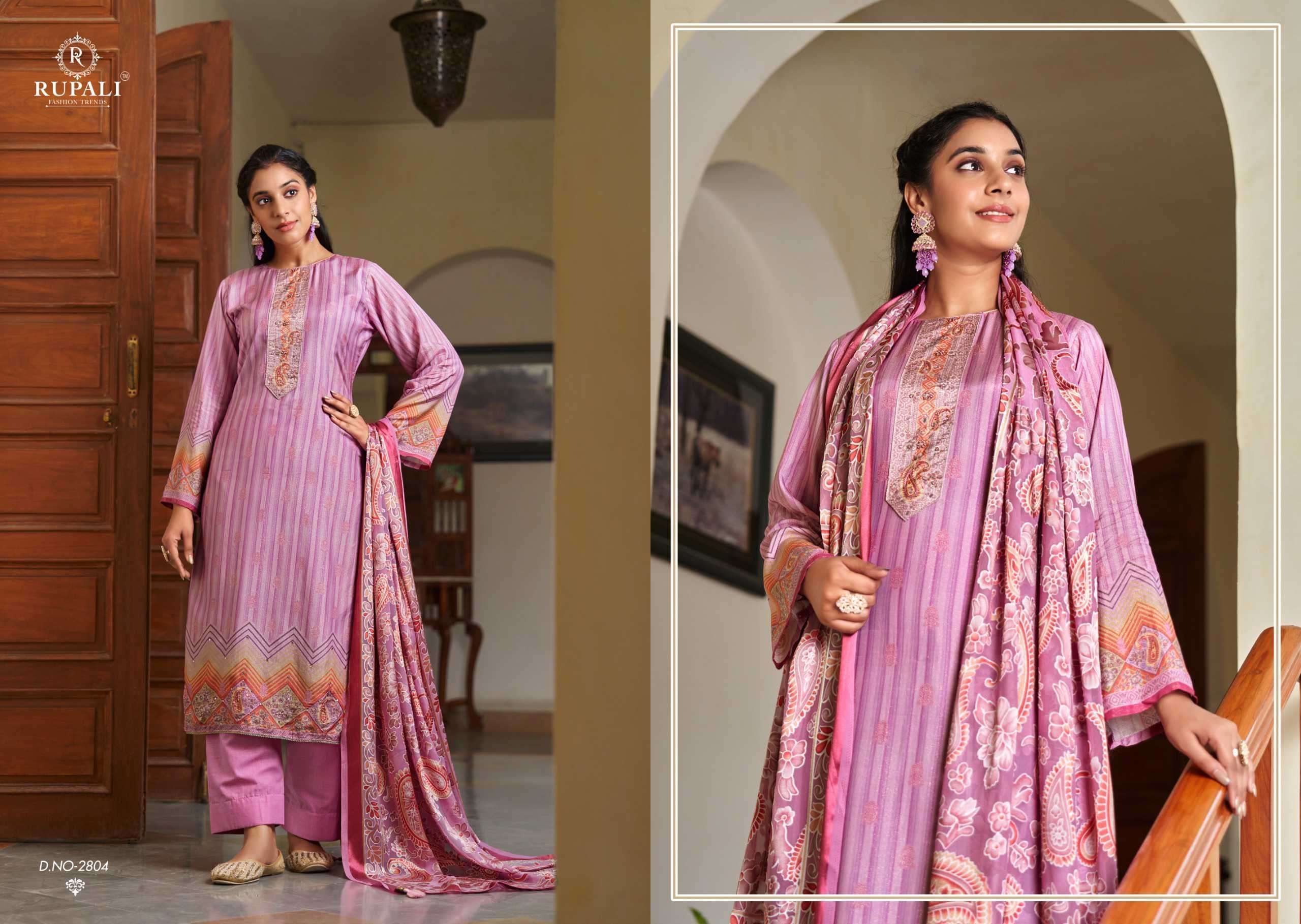 RUPALI FASHION AAEENA PURE VISCOSE MUSLIN LADIES SUIT CATALOGUE WHOLESALE RATE 